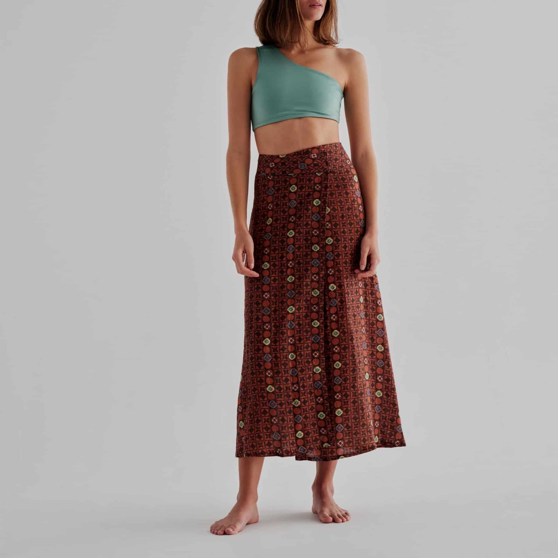Agave Linen Skirt / Terracota Mosaic - miniatura 2
