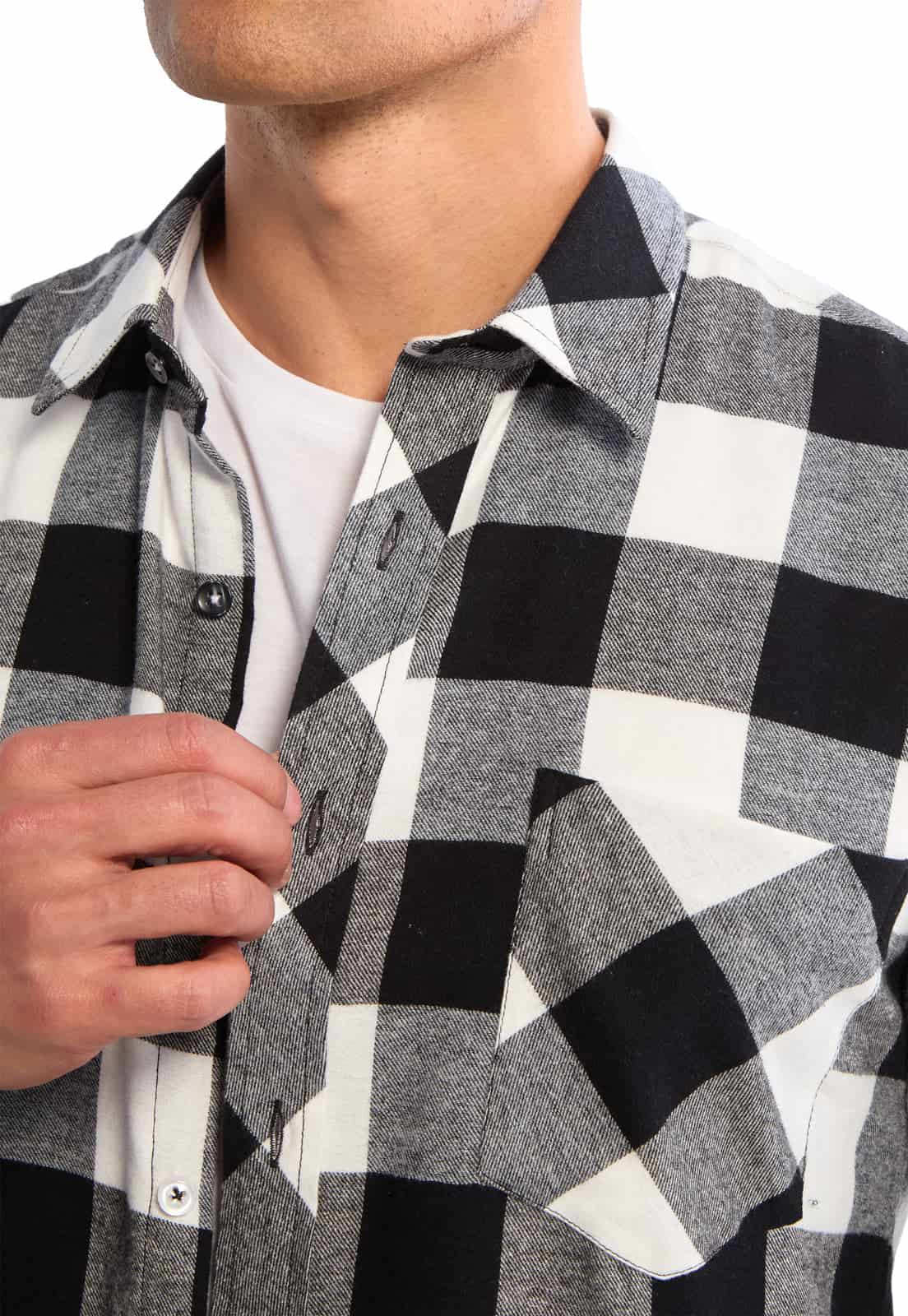 Camisa leñadora blanco con negro - miniatura 5