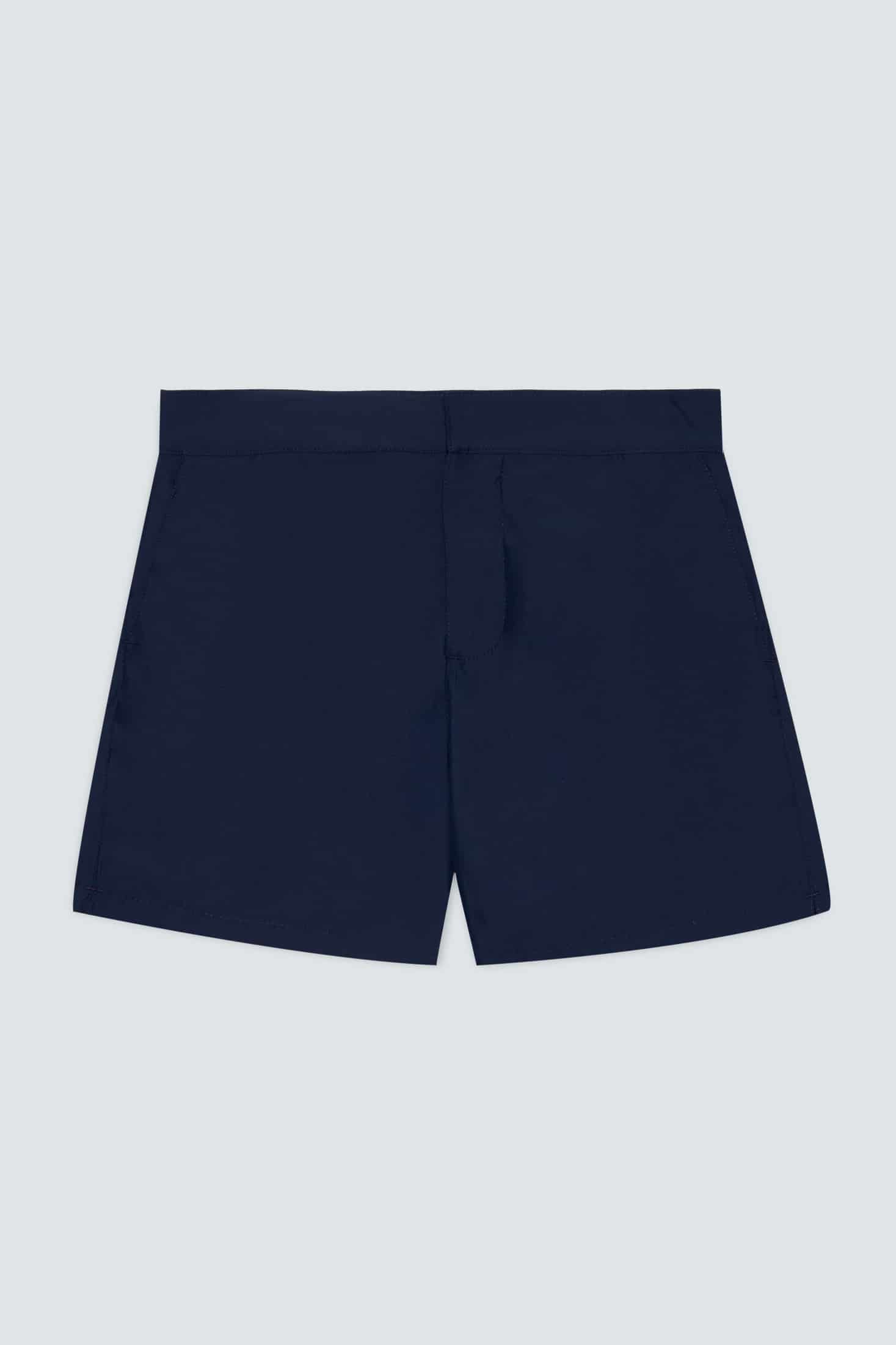 Men's plain waistband swim trunk navy - miniatura 1