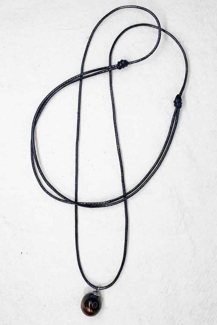 Collar cuerda piedra ojo de tigre - miniatura 2
