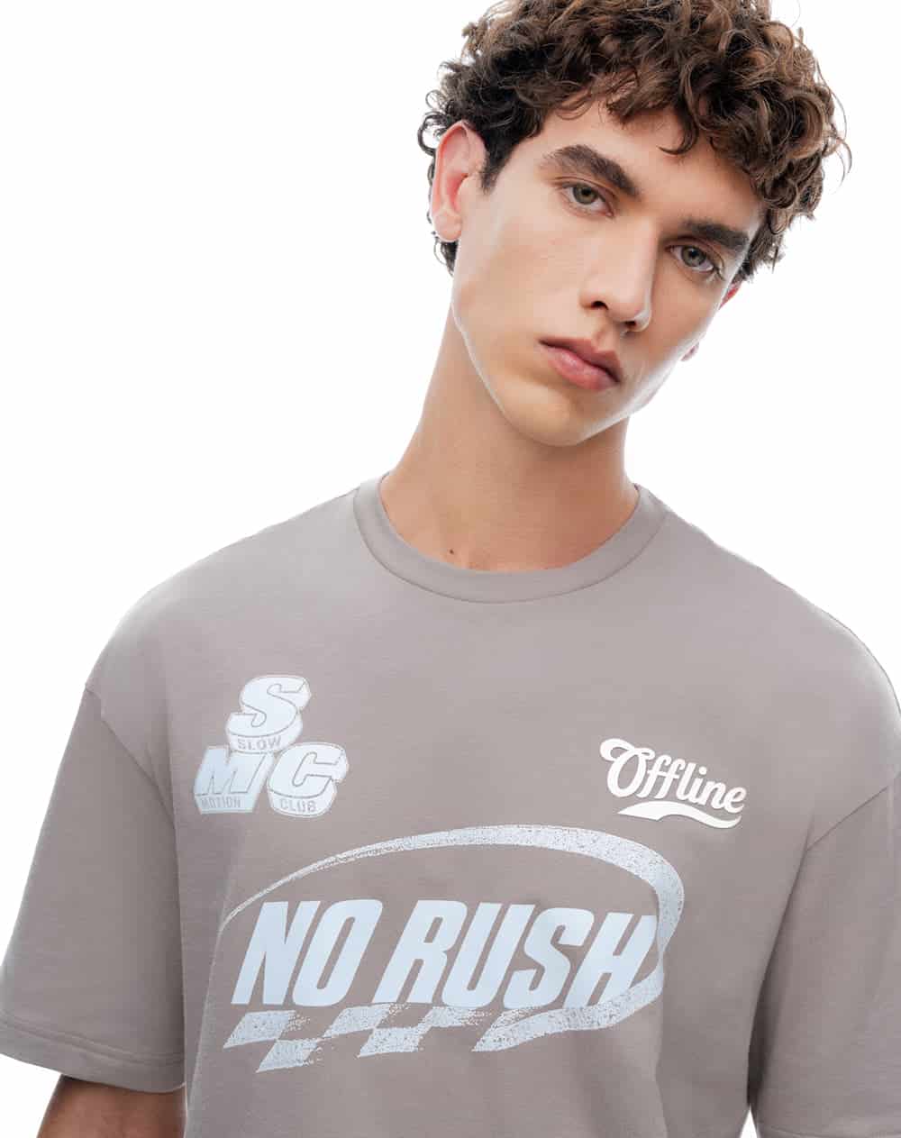 Camiseta manga corta regular estampado taupe hombre - miniatura 4