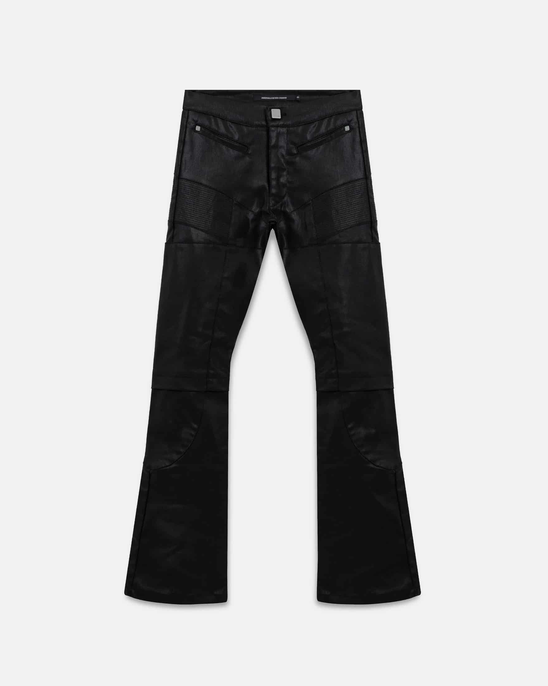 Basics Pleather Flare Pants Black - miniatura 1