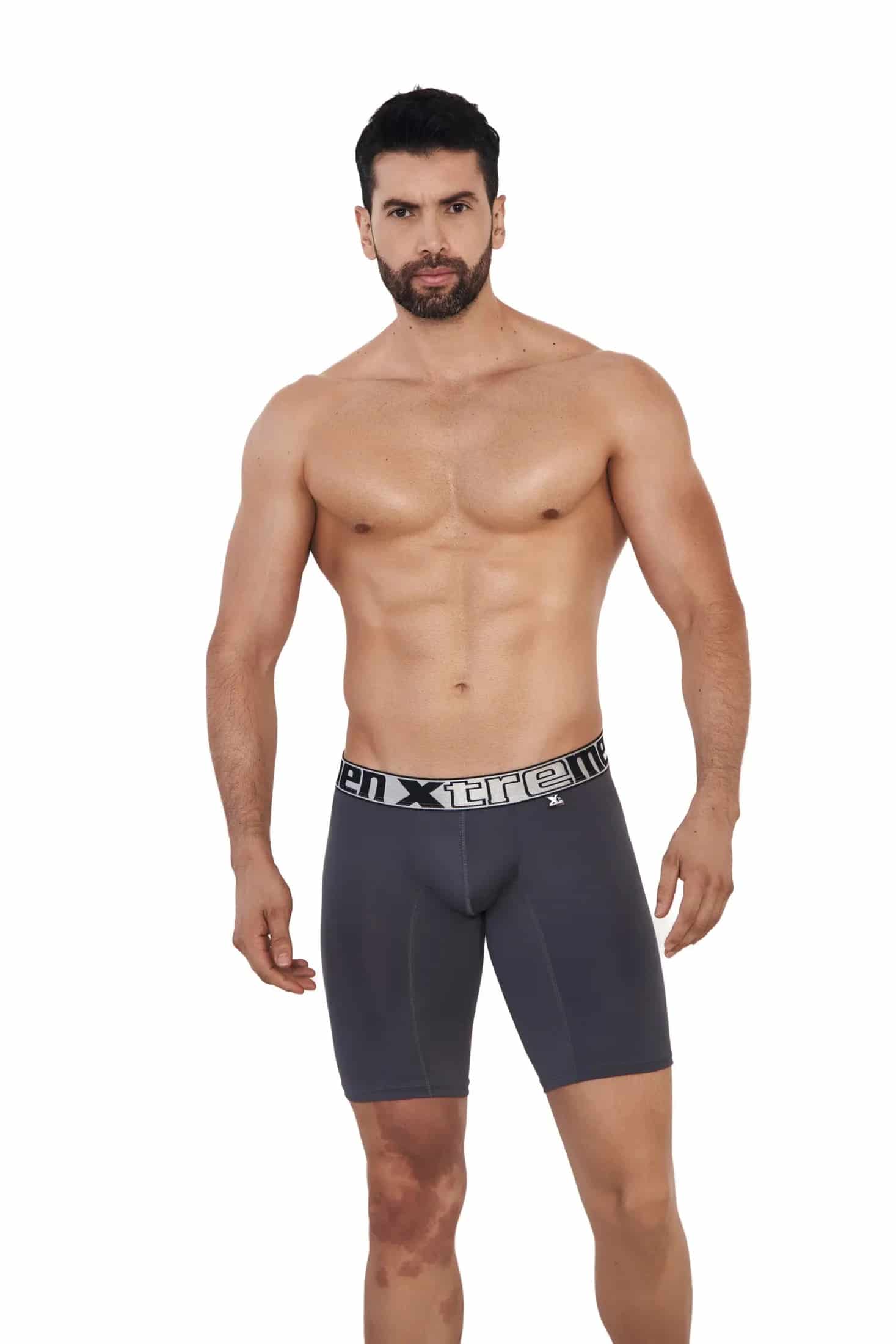 BOXER DEPORTIVO MICROFIBRA FONDO ENTERO GRIS OSCURO - miniatura 1
