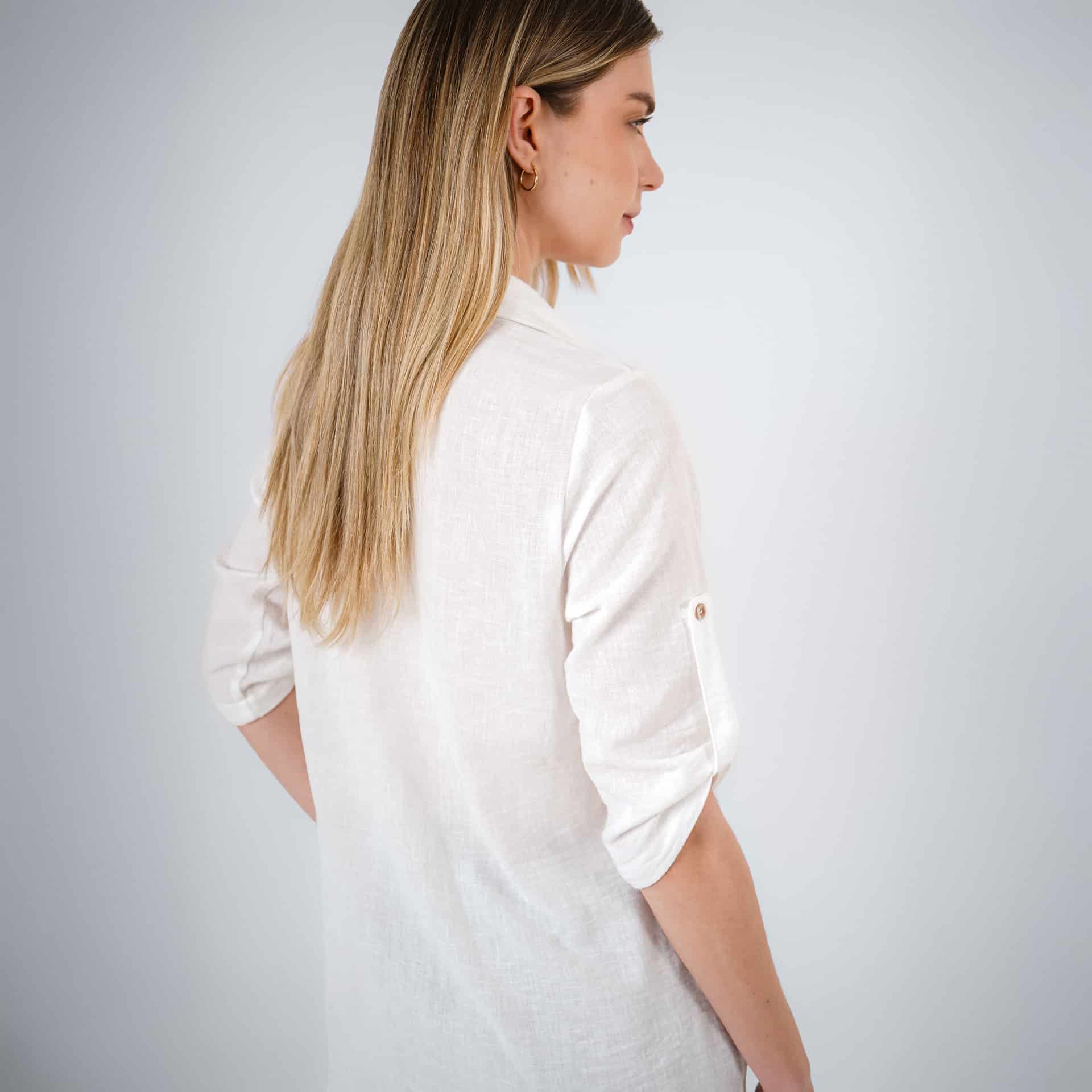 Blusa Cuello Camisero Manga 3/Cuartos - miniatura 8