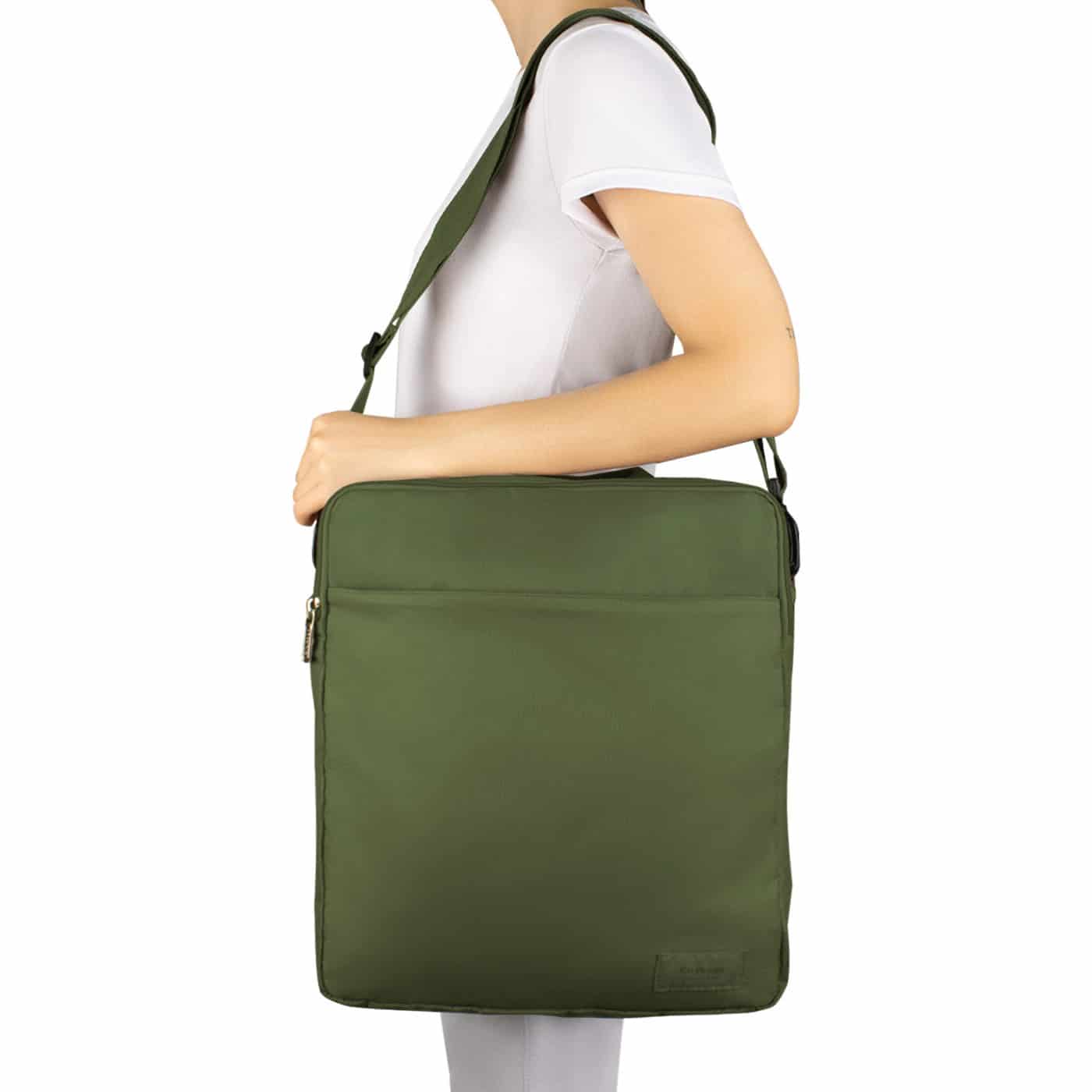 Bolso Manos Libres Convertible a Morral Citybags Light Verde Militar - miniatura 3