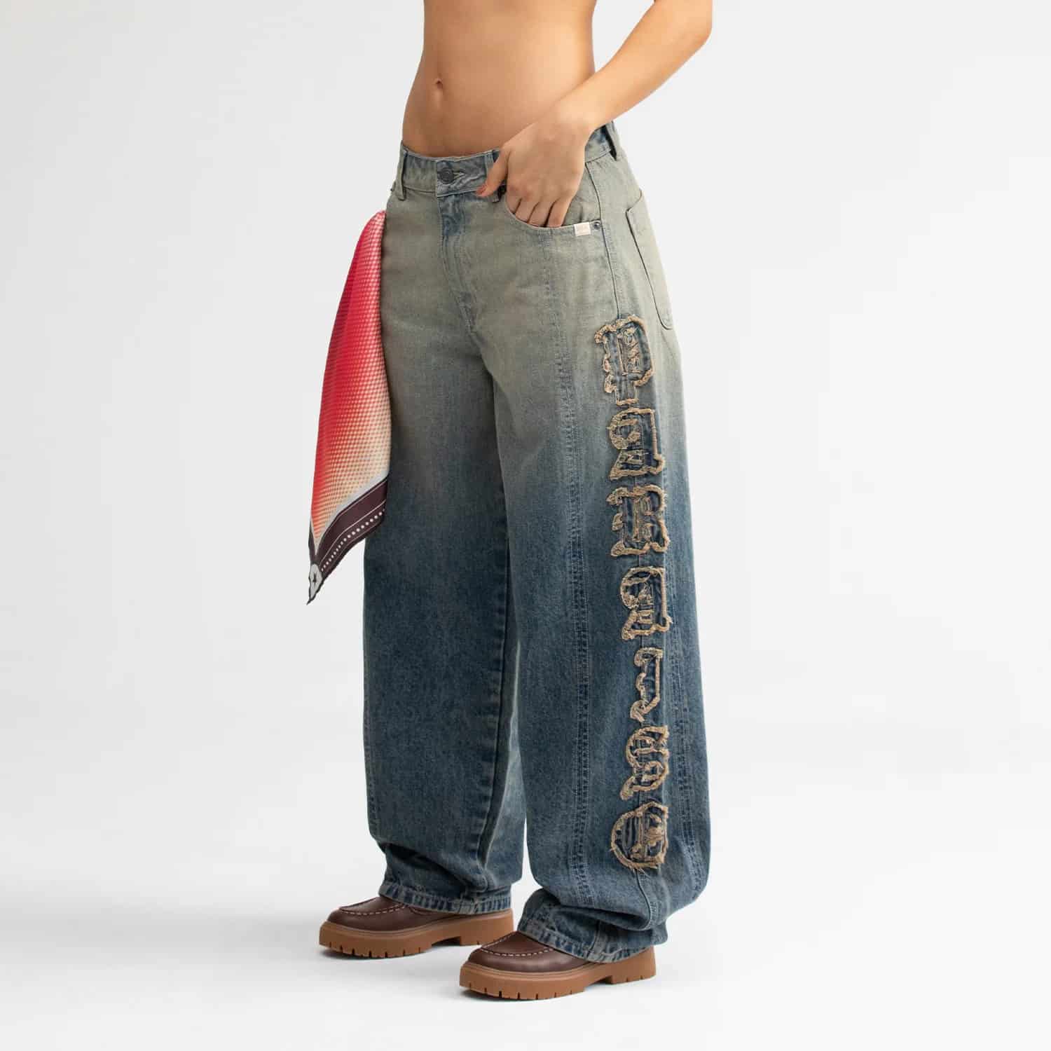 Barrel Denim Pants - Washed Blue - miniatura 6