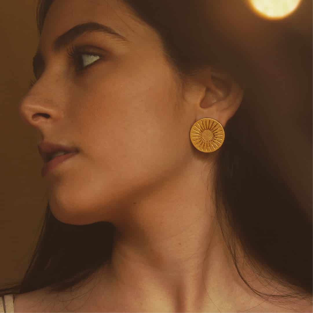 Aretes de sol precolombino - miniatura 3