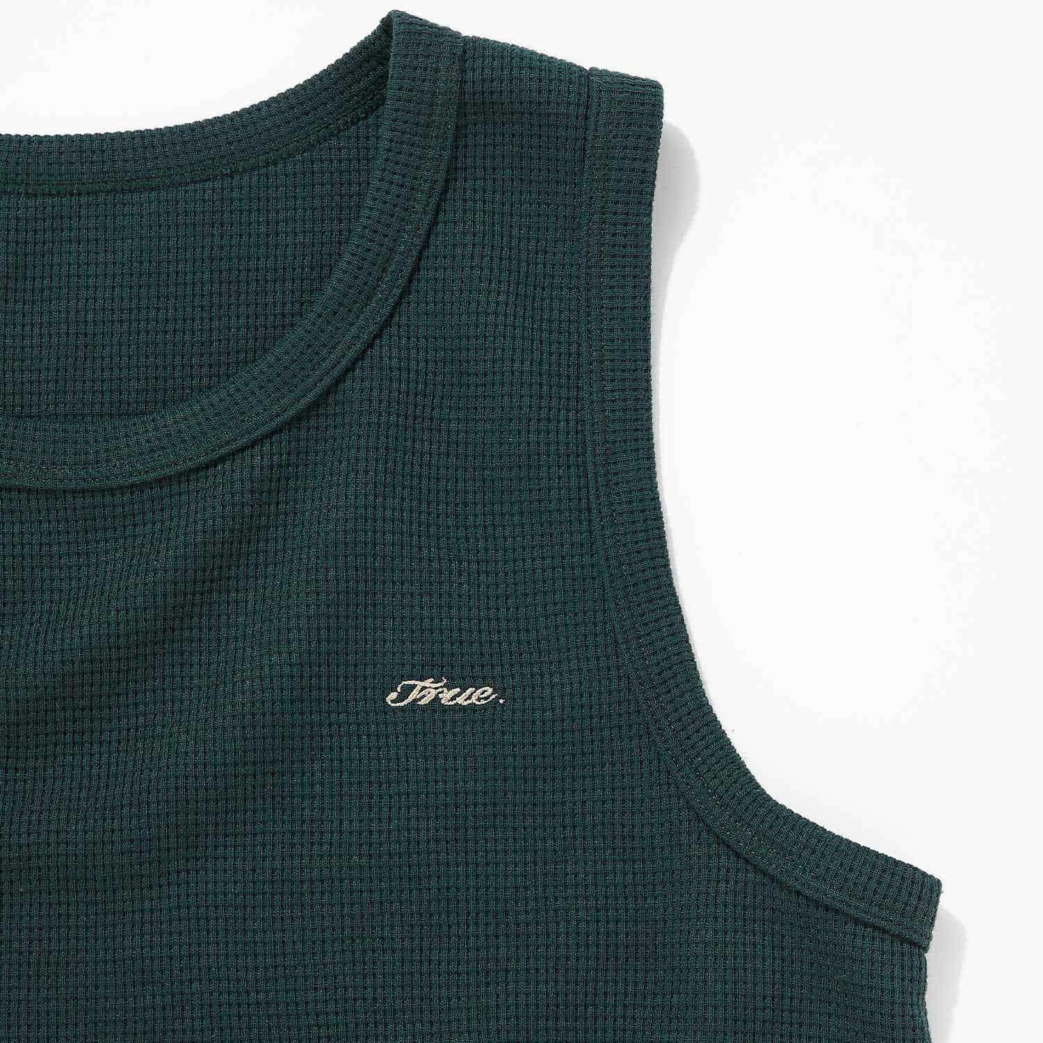 Textured Sleeveless T-Shirt - Pine Green - miniatura 4