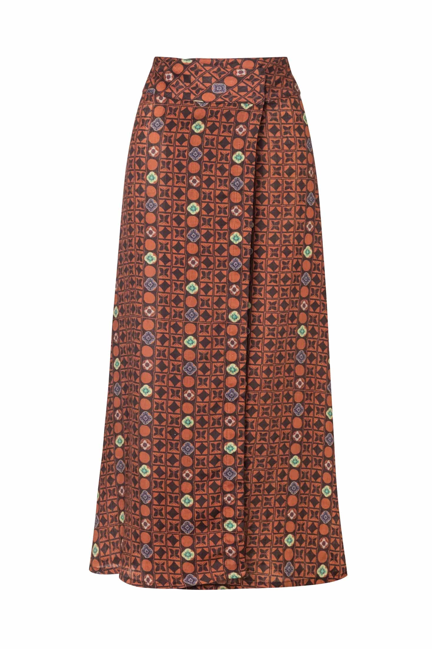 Agave Linen Skirt / Terracota Mosaic - miniatura 1
