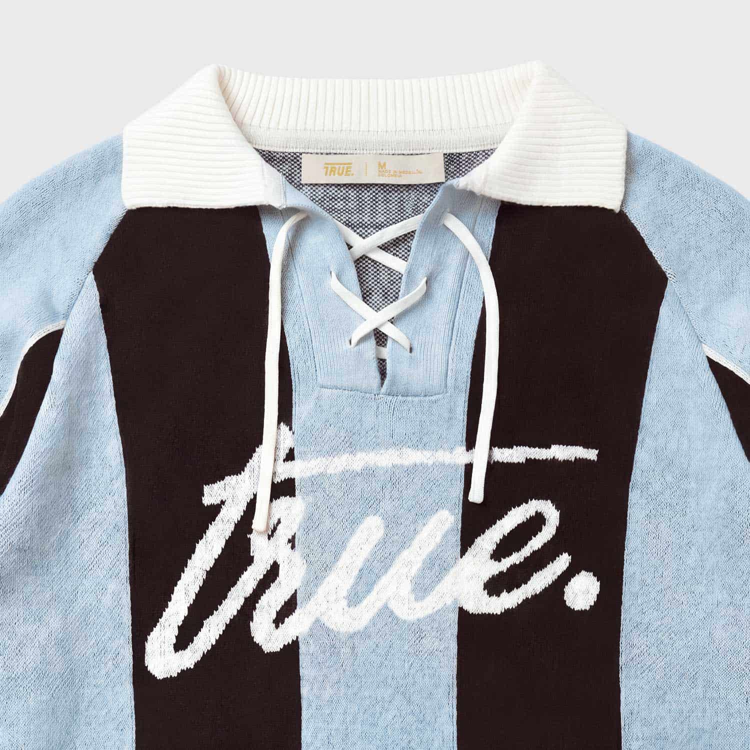 Striped Knit Polo - Blue - miniatura 4