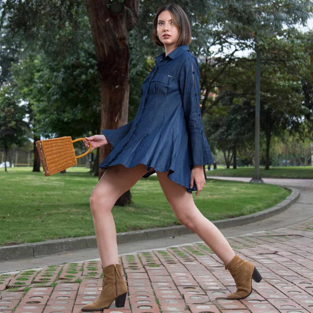 Vestido Denim Slim Corto Genova - miniatura 7
