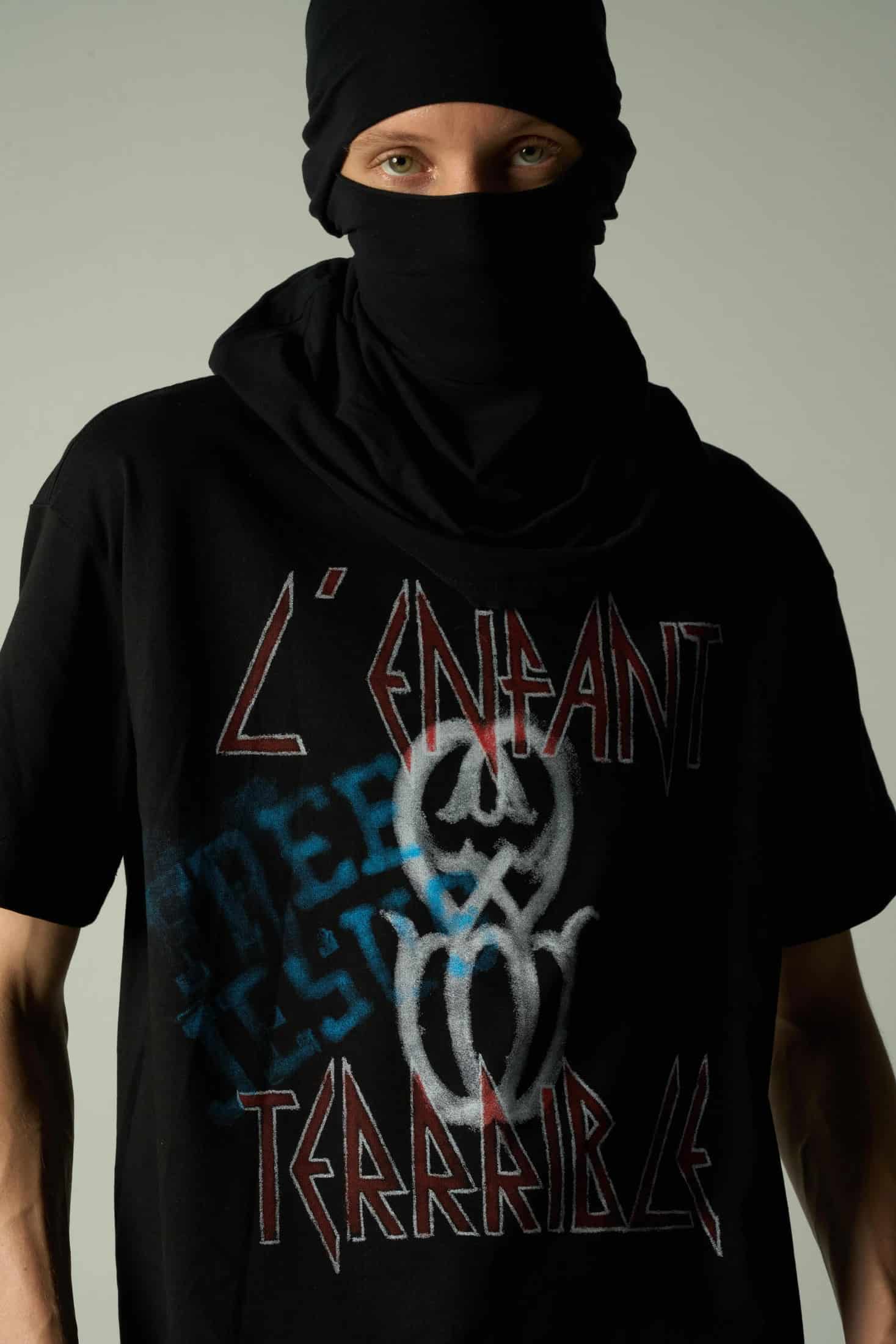 L'ENFANT MONOGRAM BLACK T-SHIRT - miniatura 4
