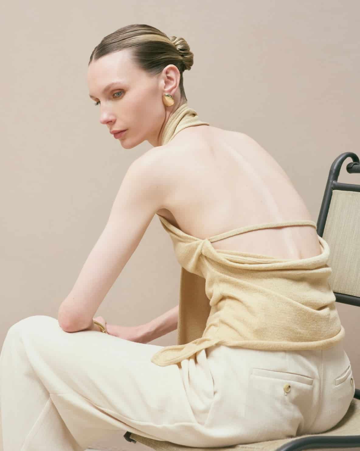 Top Afrodita Beige-Dorado - miniatura 2