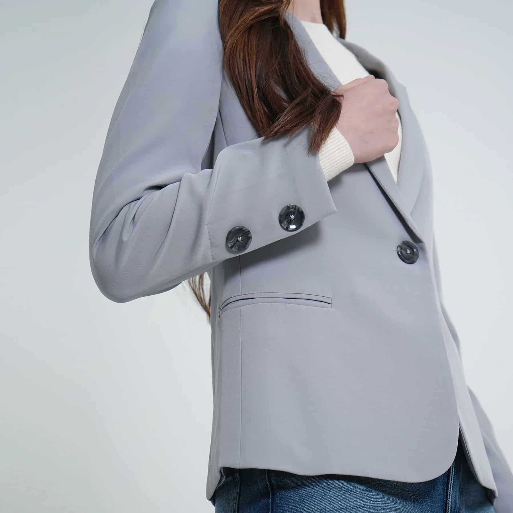 Chaqueta blazer básico con solapa y botones - miniatura 30