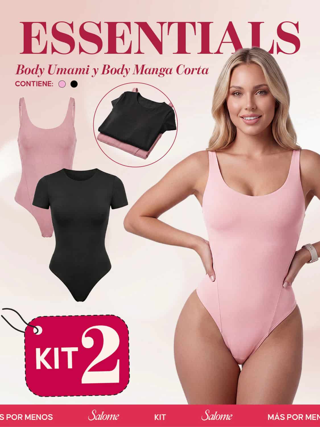 Kit Body Diario Tiras Finas & Manga Corta Sin Costuras | Salome 5005 + 5007 | 01L5 - miniatura 2