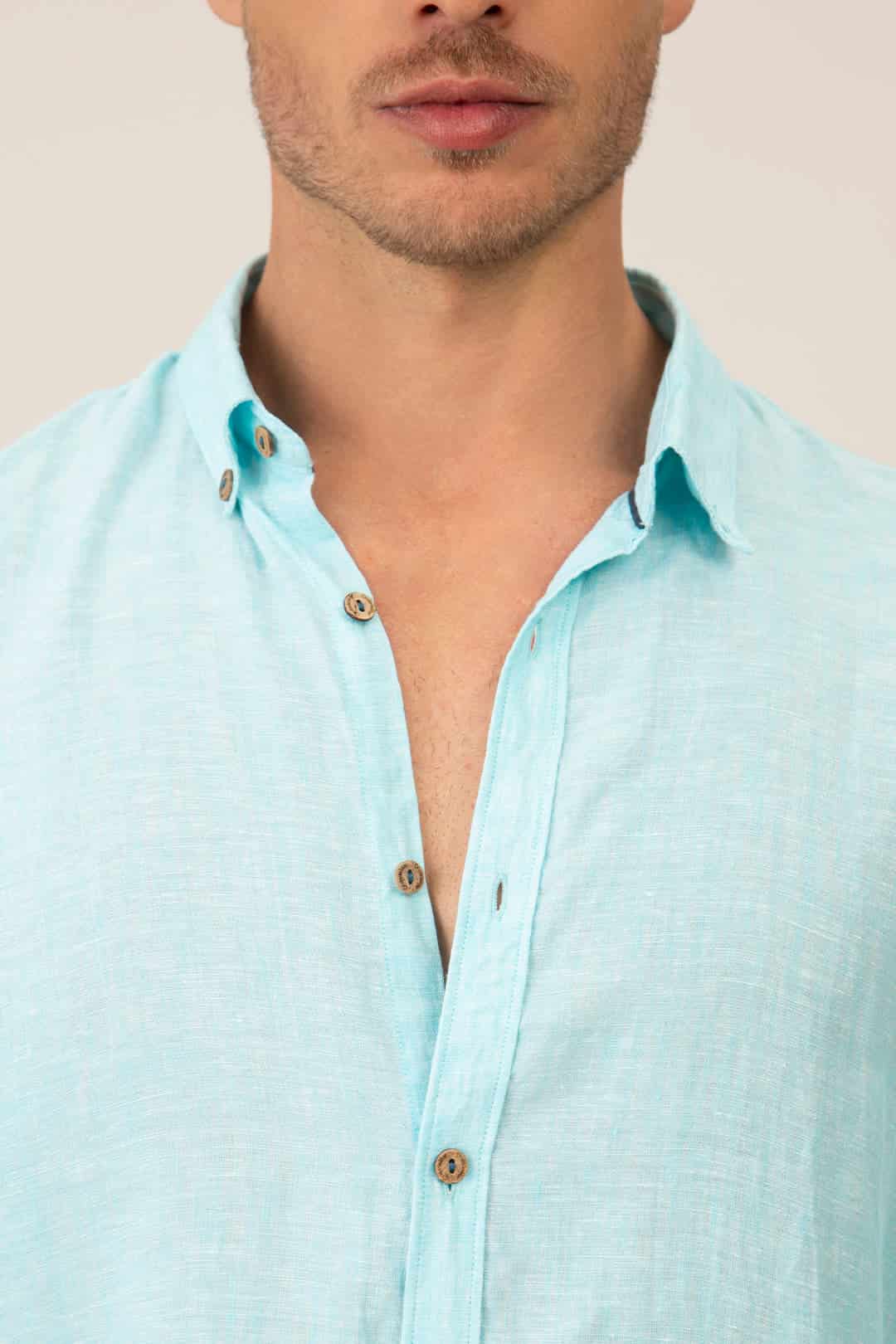 Linen Shirt Basicos Renovados Ondademar Men - miniatura 4