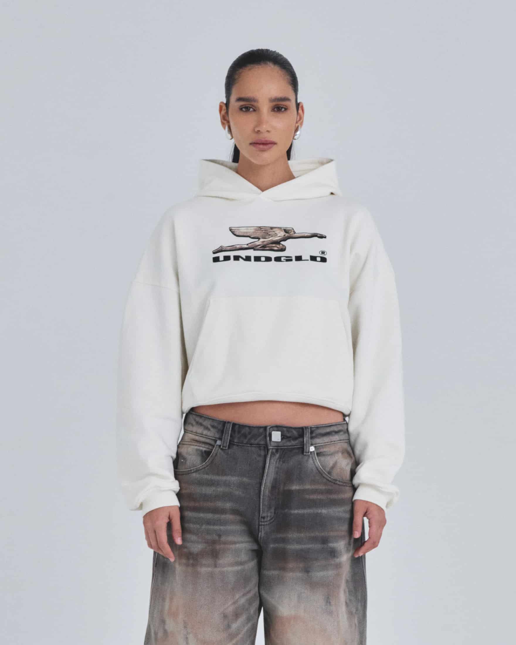 W Holy State Deco Boxy Fit Hoodie White - miniatura 2