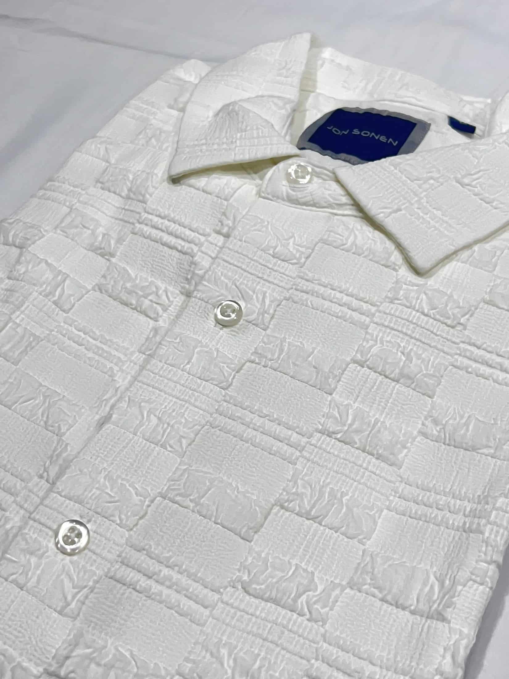 Camisa manga corta con textura para hombre Jon Sonen 027225017 - miniatura 2