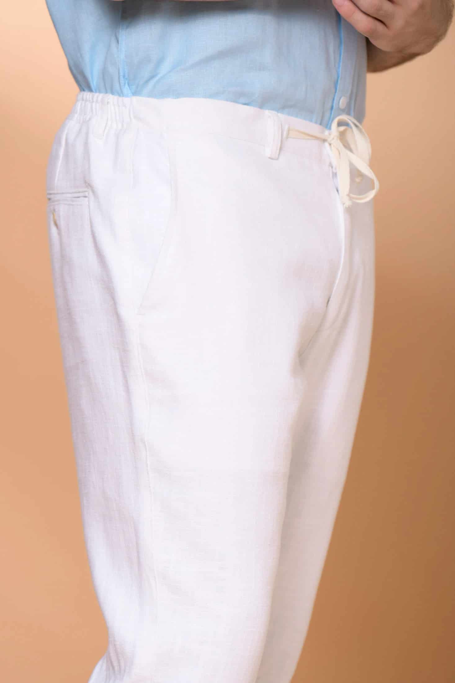 Pantalón Portofino Lino Marfil - miniatura 4