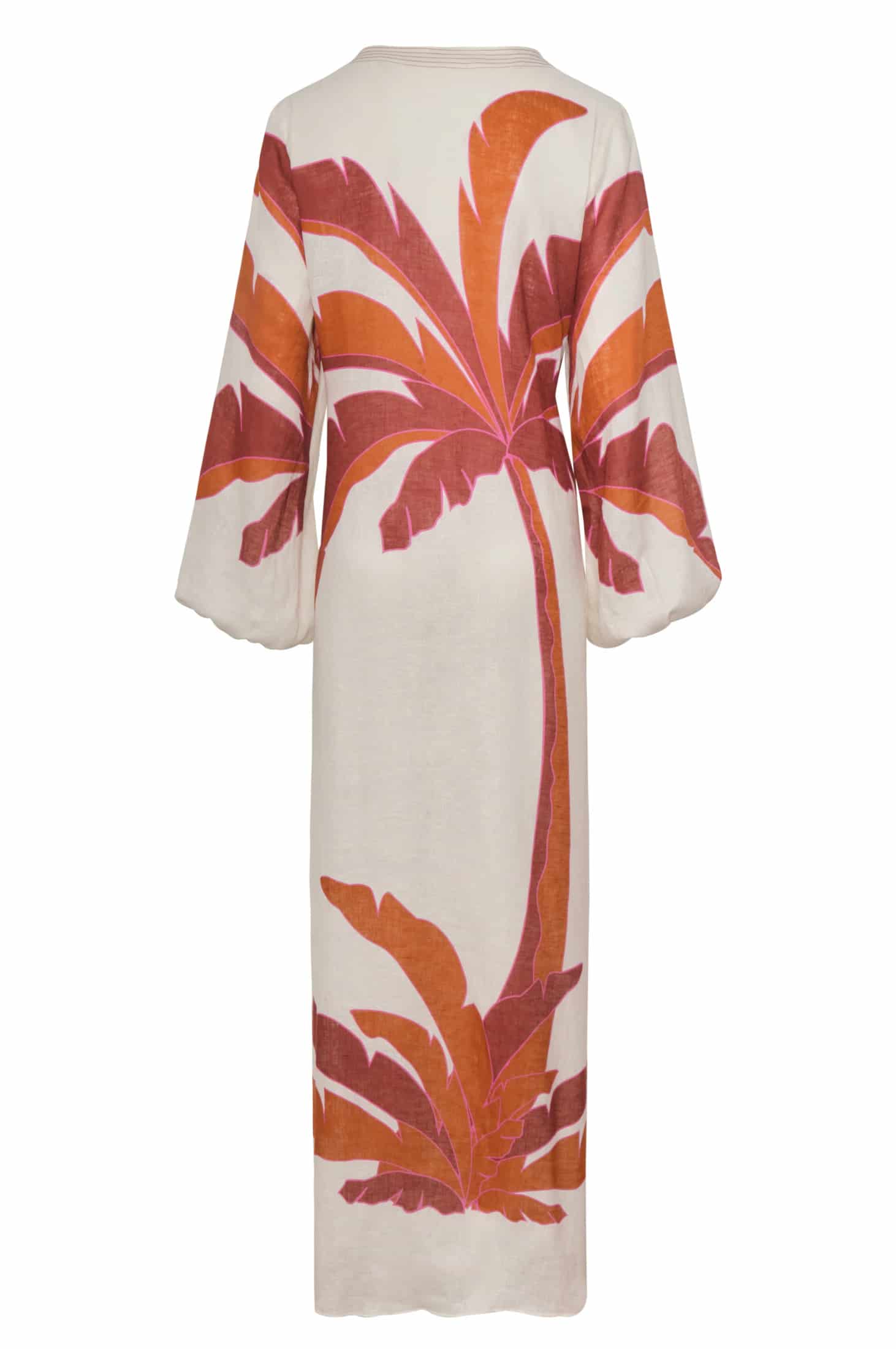 Hojarasca Linen Maxi Dress / Fuchsia Palm - miniatura 3
