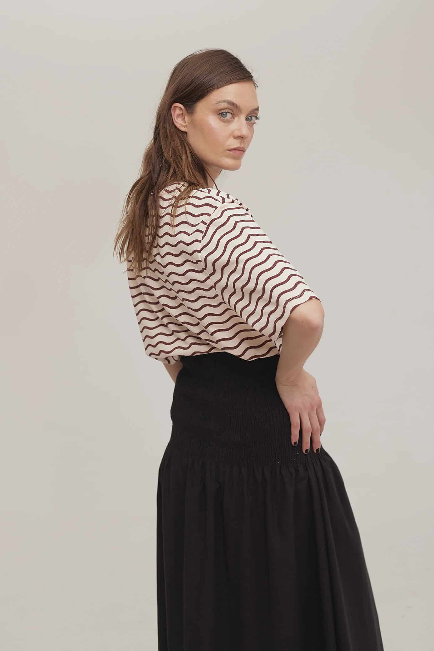 Falda Shirred Negro - miniatura 2