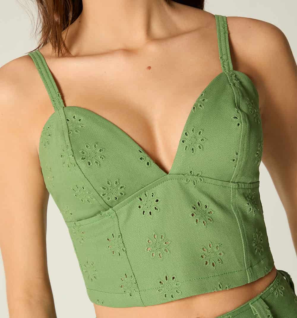 Blusa crop tiras en hoja rota color - miniatura 3