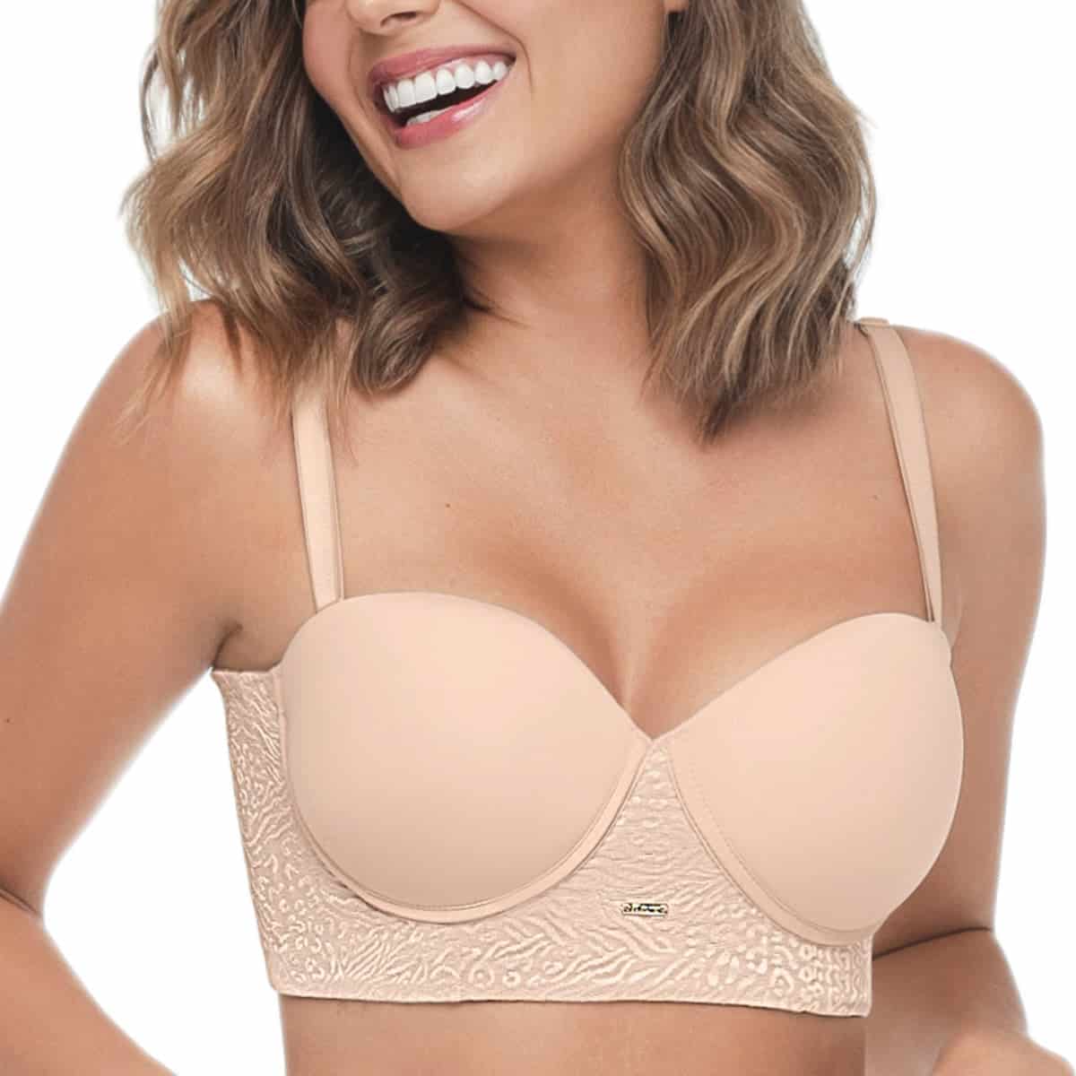 BUSTIER STRAPLESS CON ESPALDA Y BASE DOBLE TELA - miniatura 1