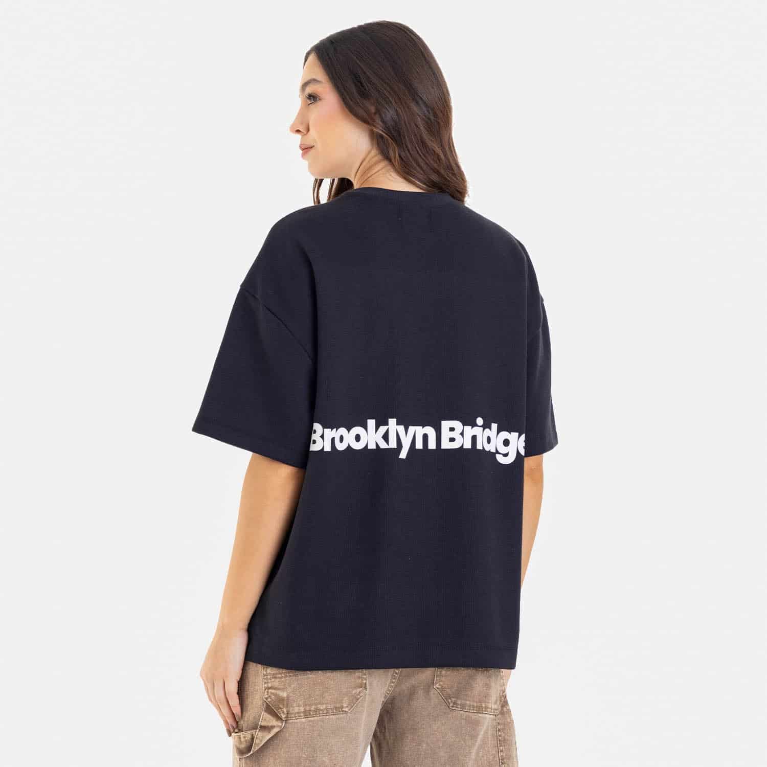 Boxy Fit Tee Brooklyn Bridge Negro - miniatura 2