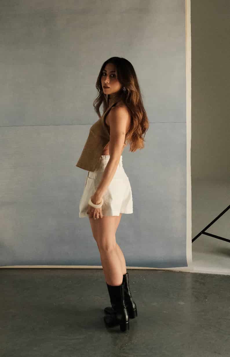 Short Mayo de algodón | Denim Blanco - miniatura 5