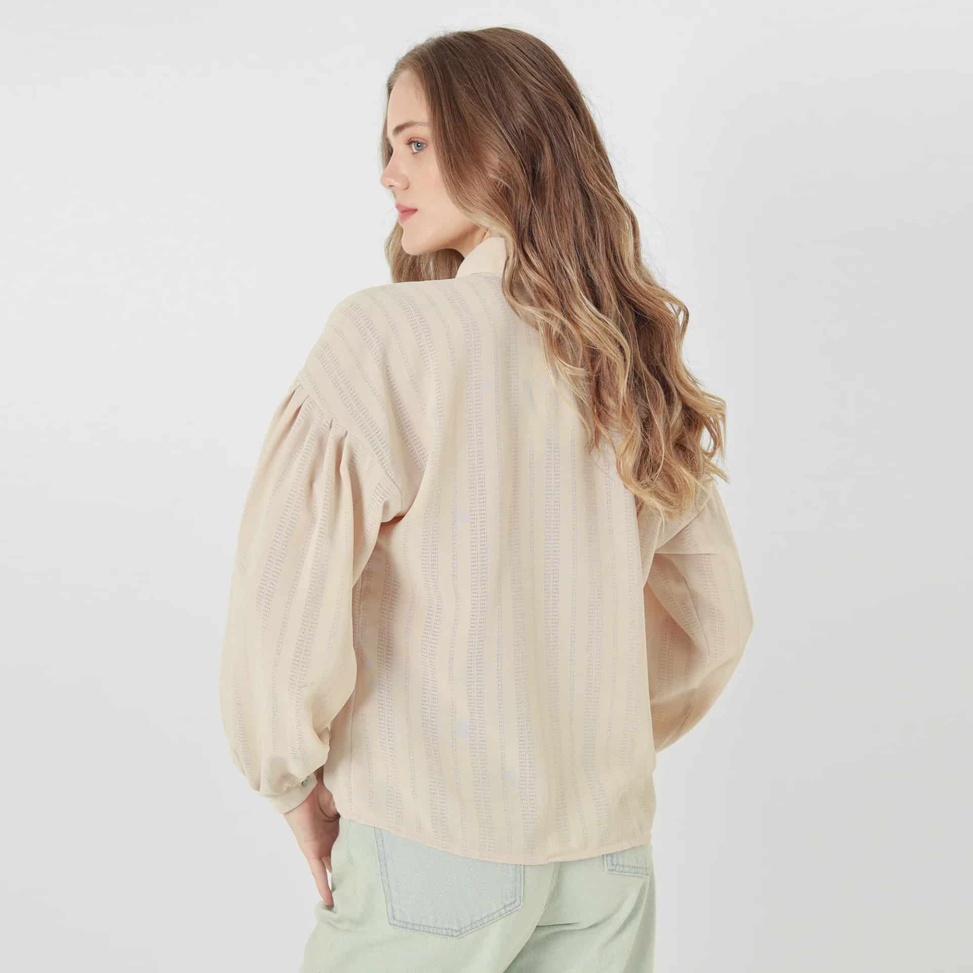 Blusa Cuello Camisero Manga Larga - miniatura 6