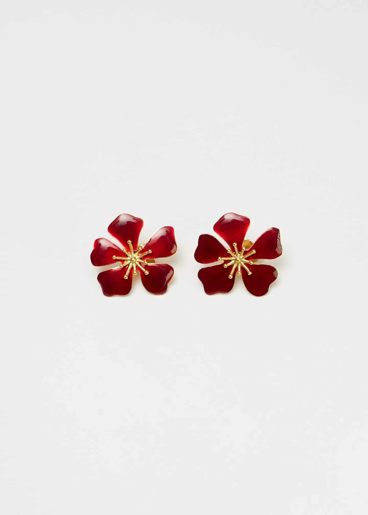 Aretes Aurora Midi Rojo vino - miniatura 3