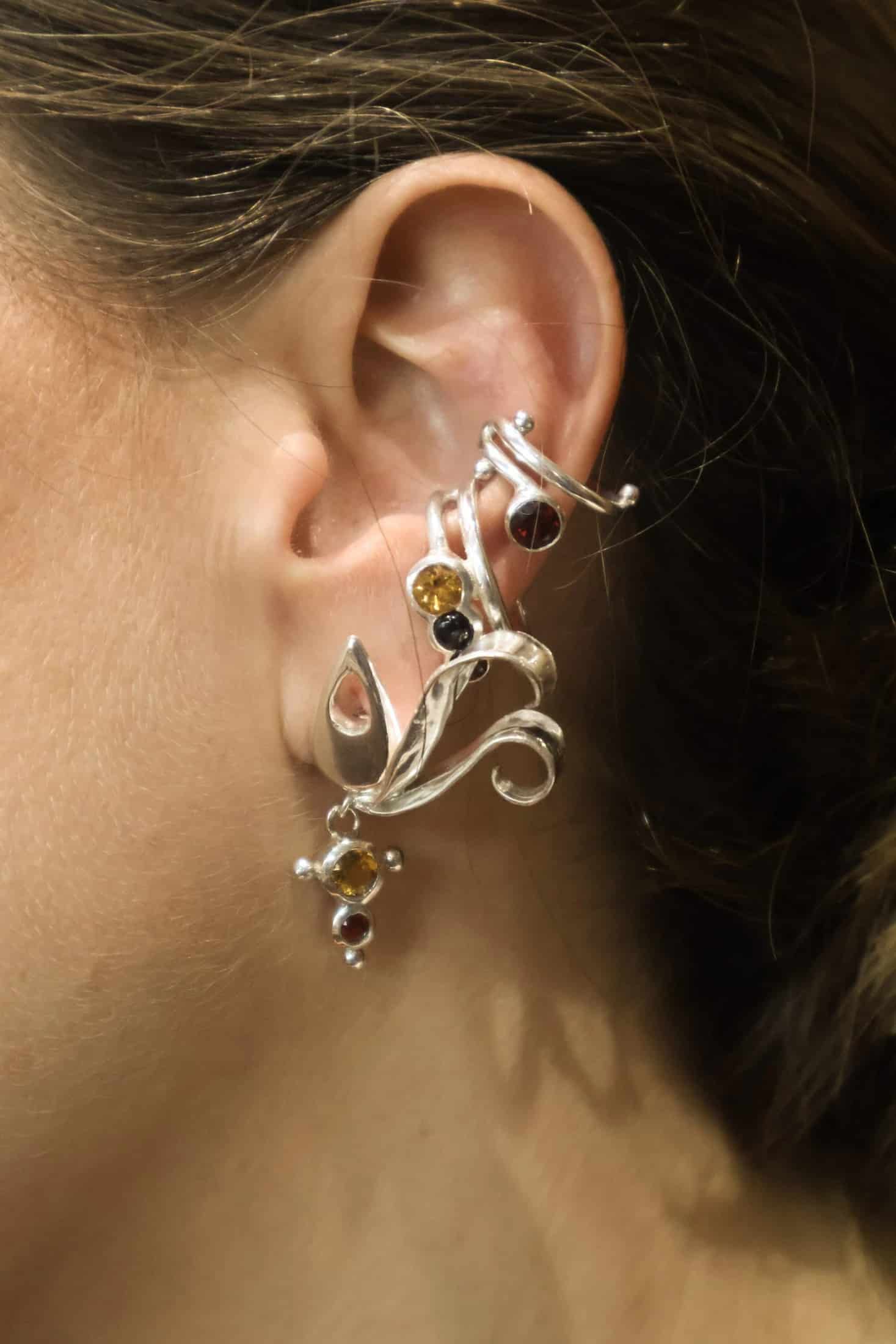 Milpa Ring Ear Cuff Silver - miniatura 4