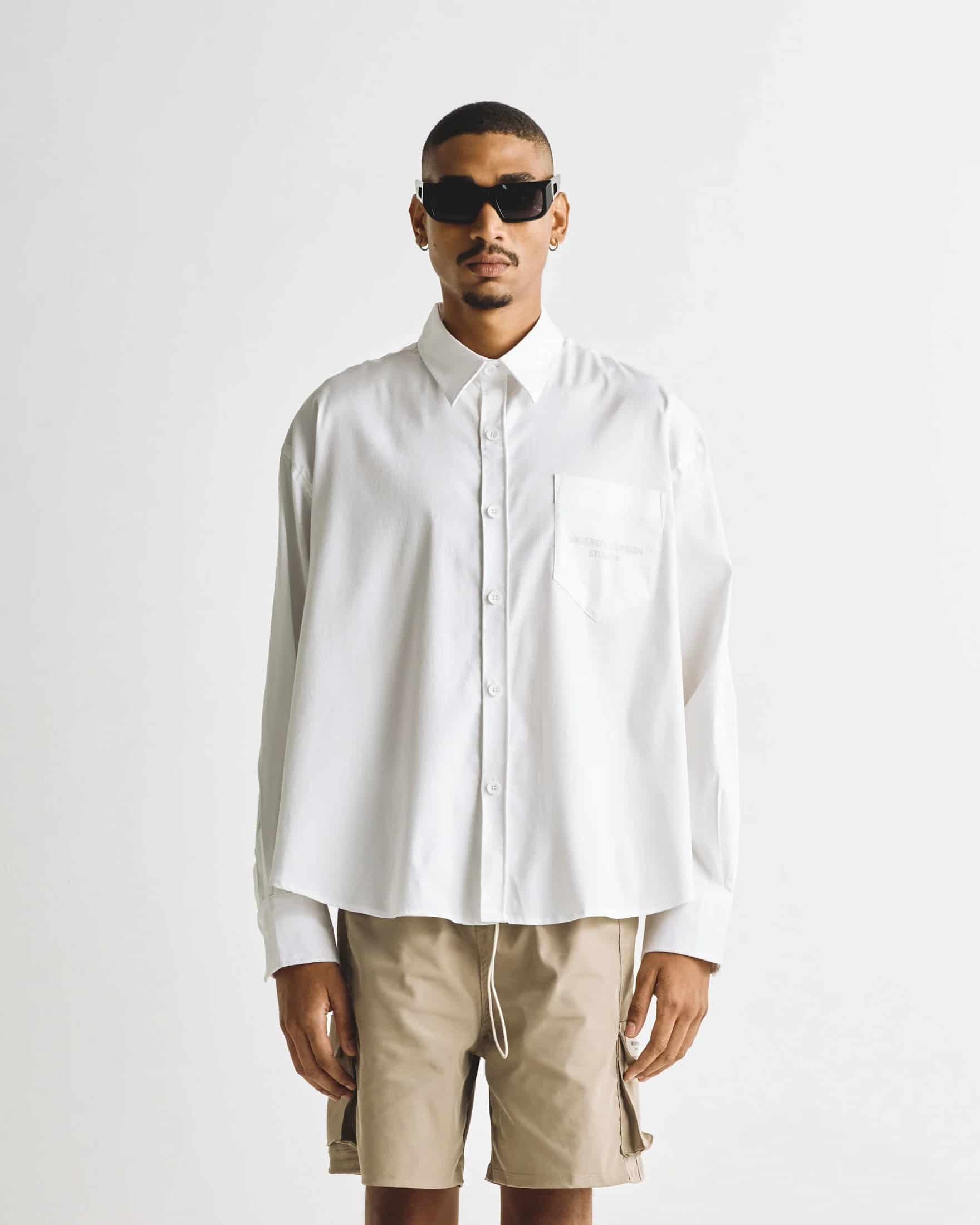 Basics Undergold Design Studio Long Sleeve Boxy Shirt Bone - miniatura 3