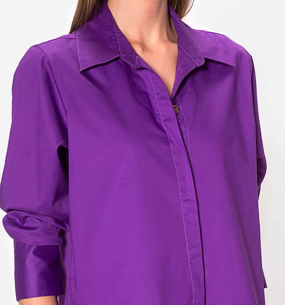 Blusa camisera manga larga con puño anch - miniatura 3