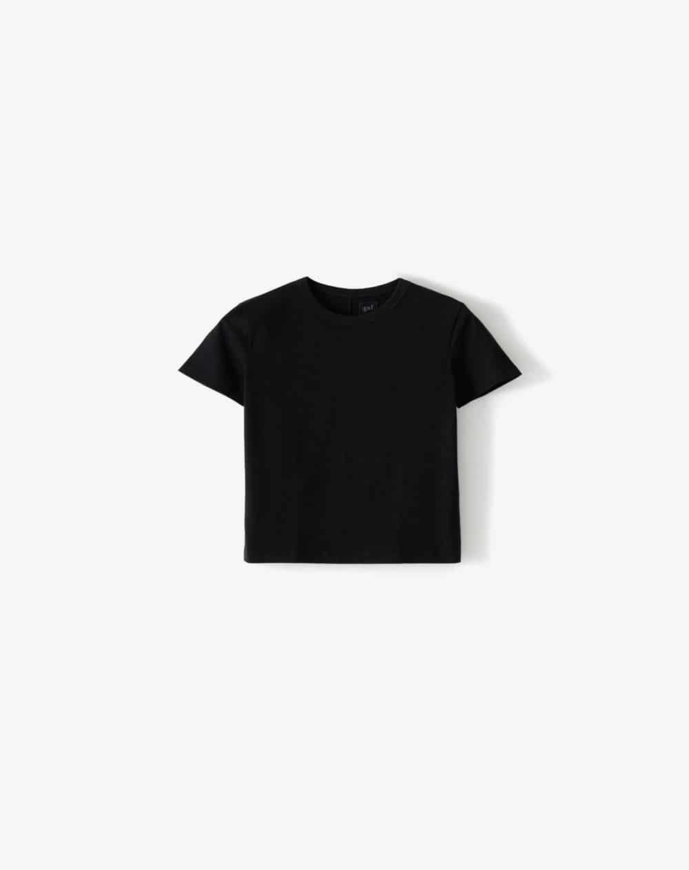 Camiseta manga corta regular negra mujer - miniatura 5