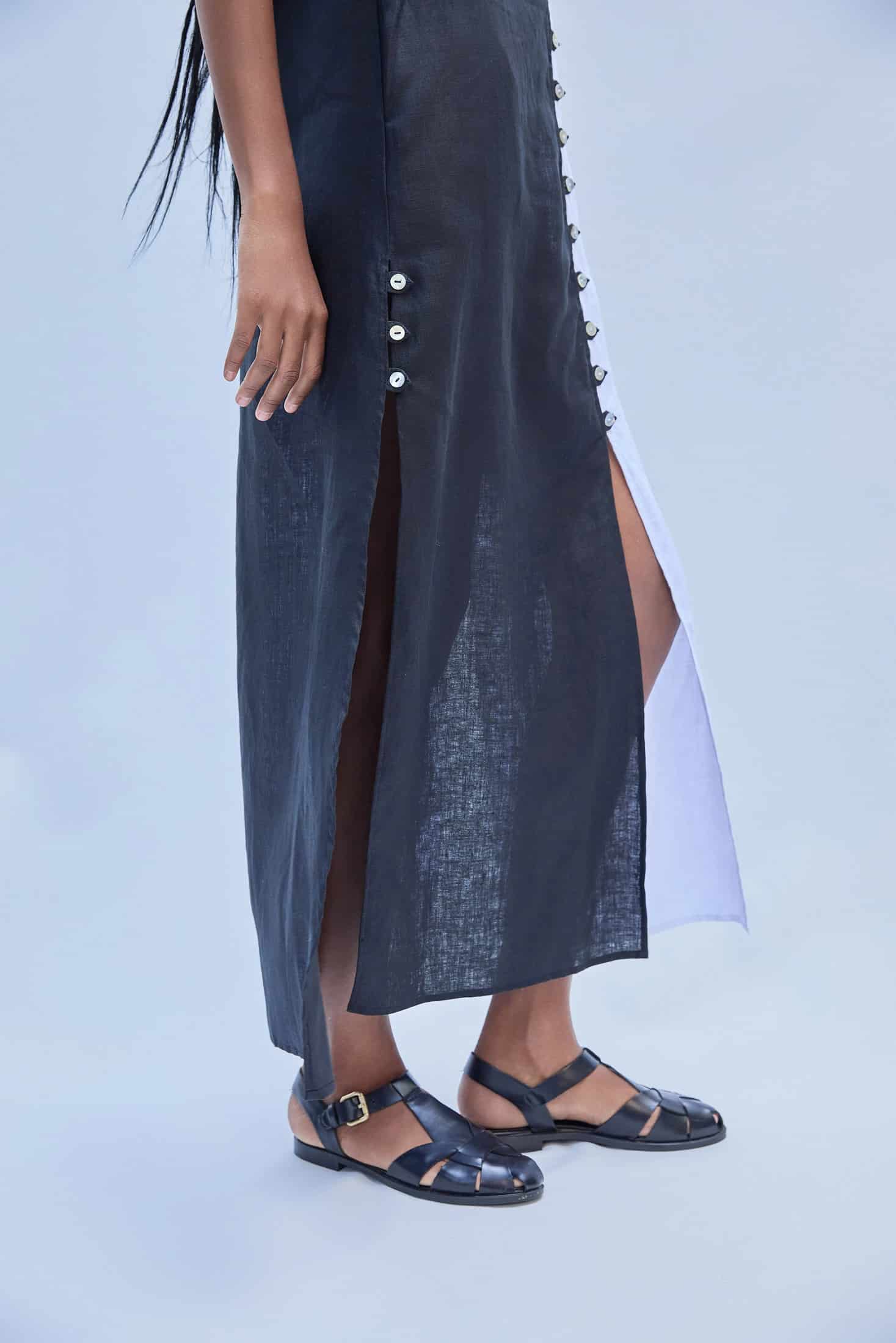 YANNA DRESS WHITE/BLACK - miniatura 2
