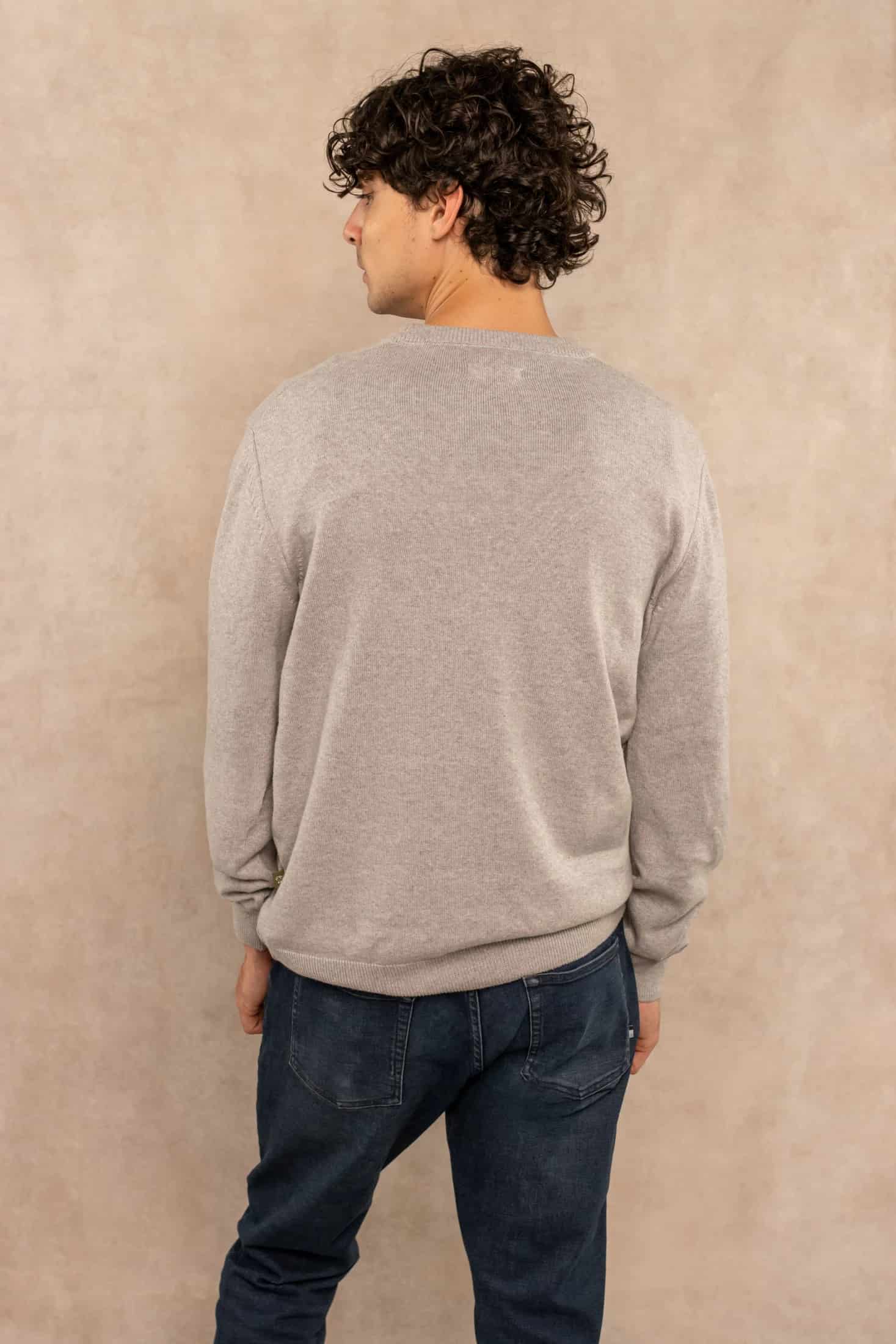 Sueter Algodon Peinado Cuello Redondo Arena - miniatura 4