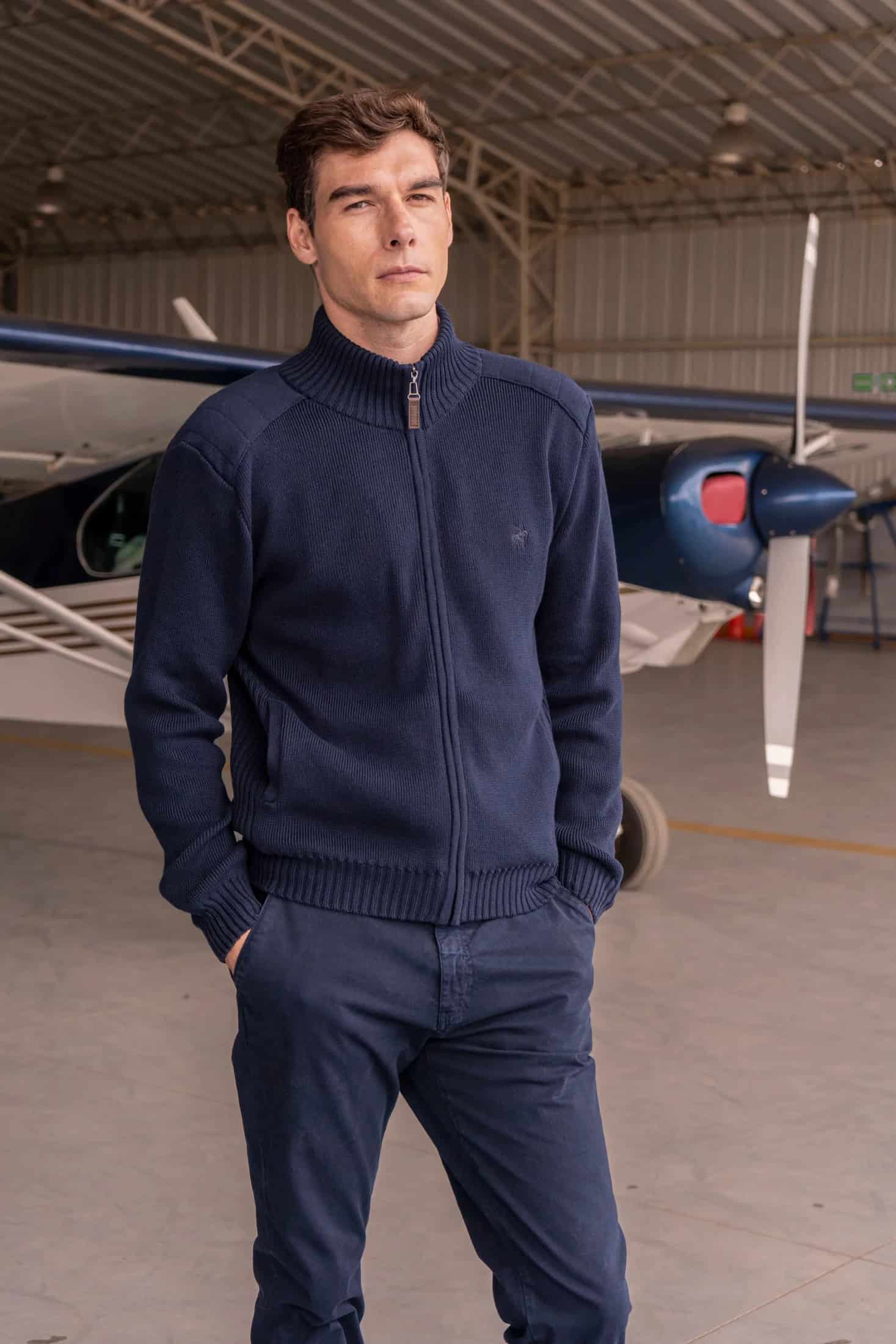 Fullzip Beckett Hombre Azul Oscuro - miniatura 4
