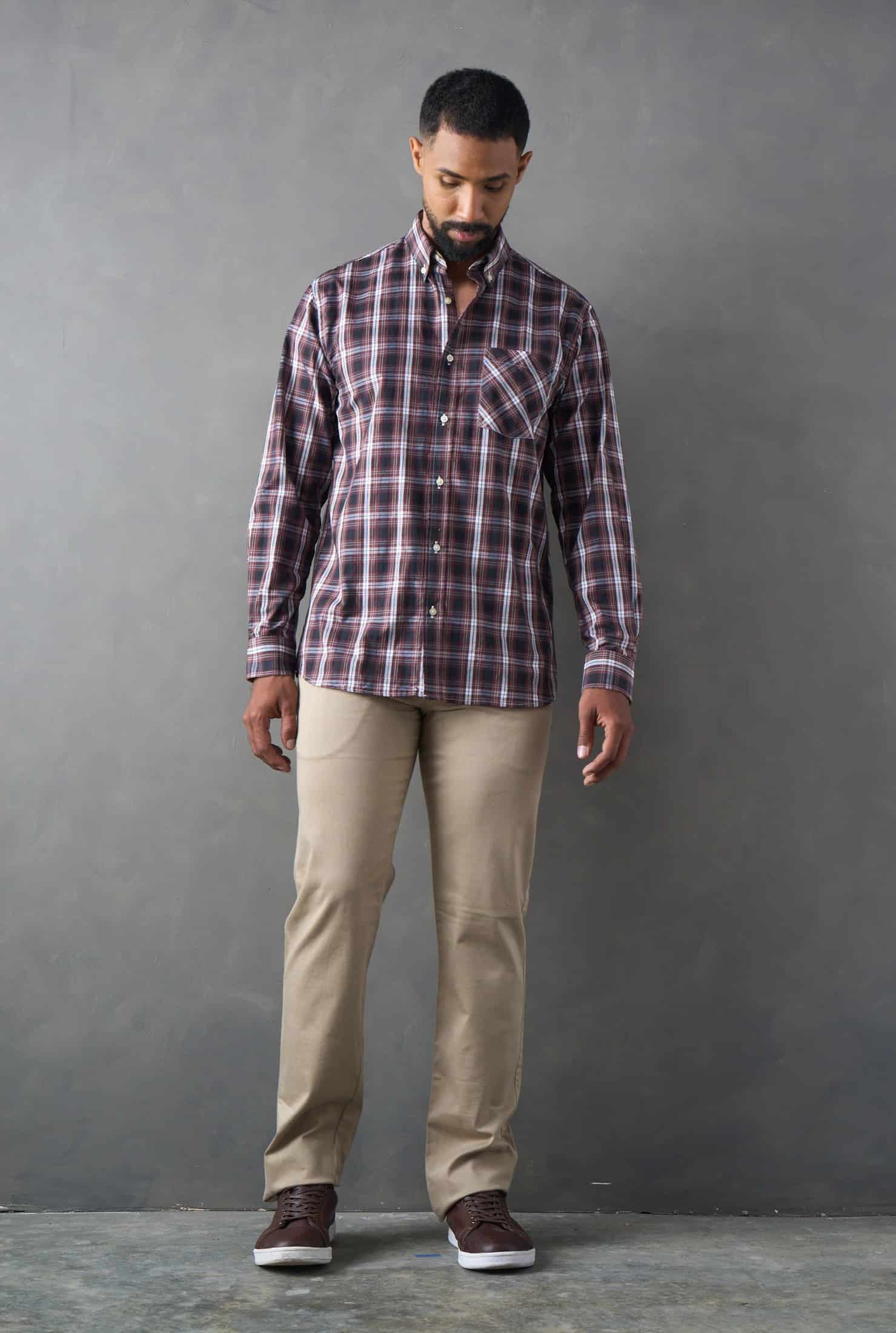Camisa a cuadros regular fit rojo - miniatura 4