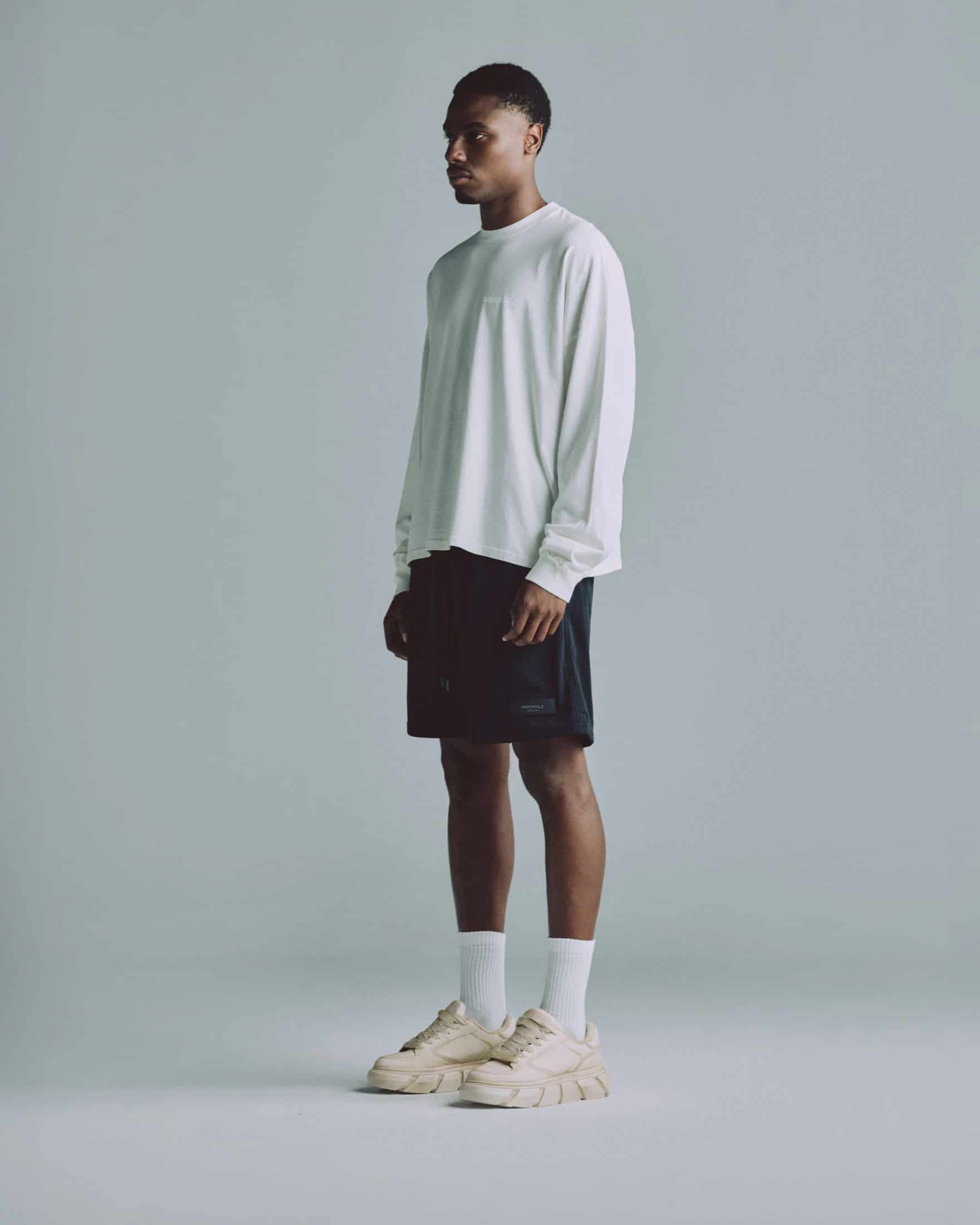 Line Logo Long Sleeve Boxy Fit Tshirt White - miniatura 5