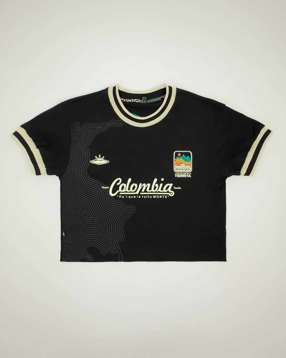 Camiseta Oversized Colombia negro Mujer - miniatura 7
