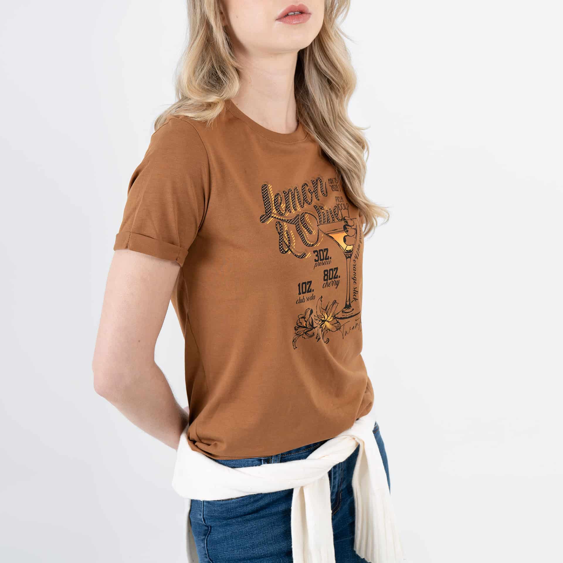 Camiseta cuello redondo manga corta con estampado Lemon & Olive - miniatura 3
