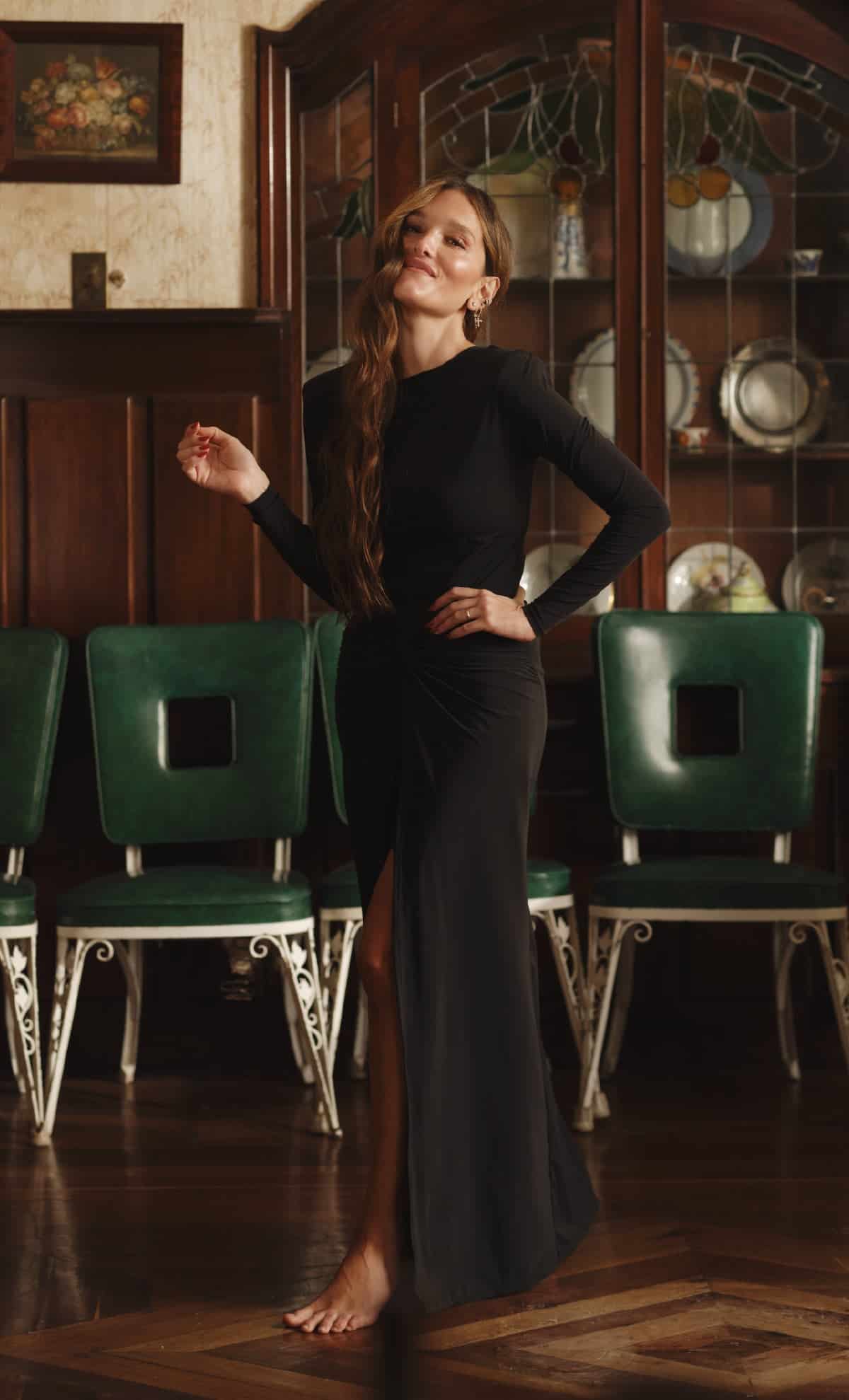 Vestido largo Marcin Black - miniatura 1