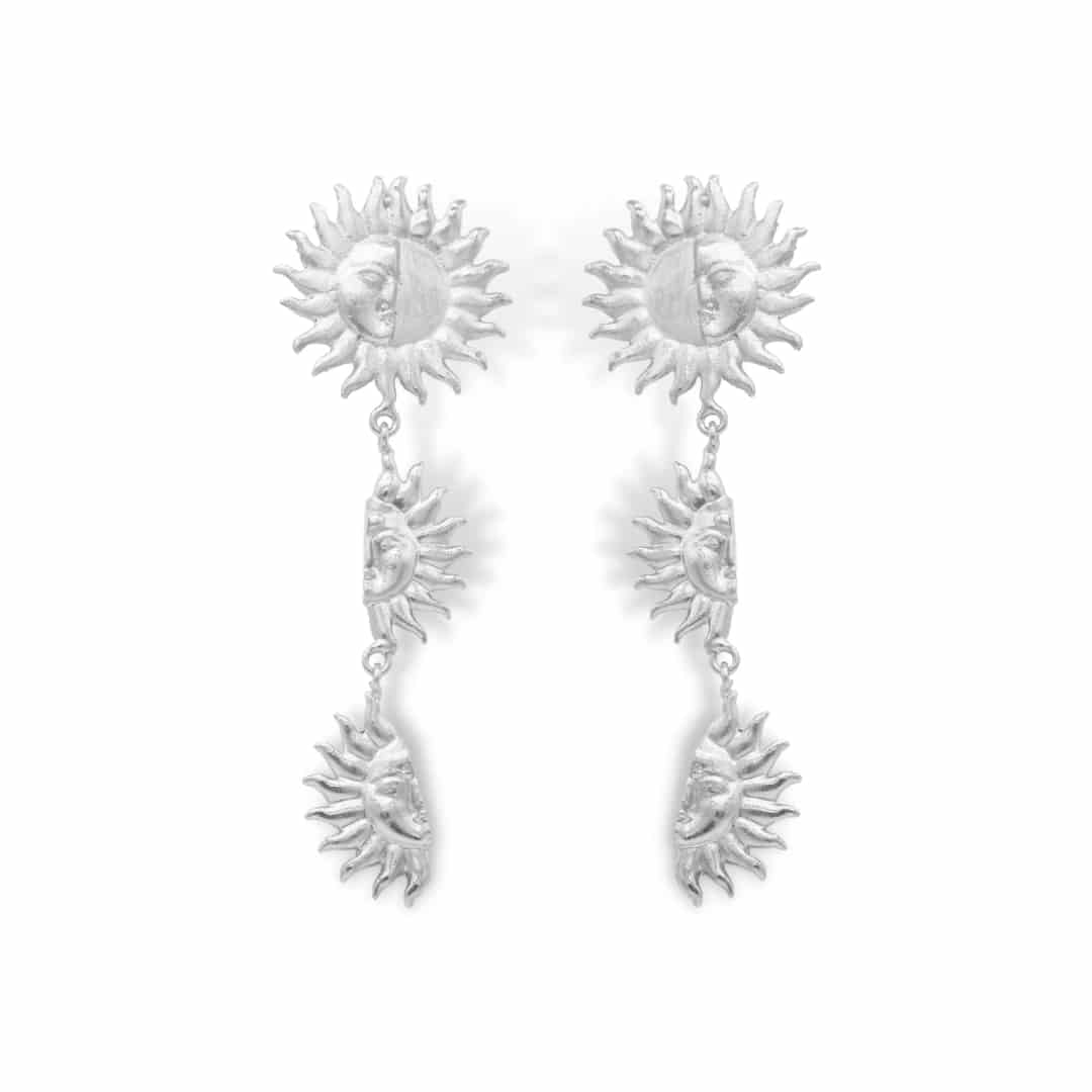Aretes largos con soles - miniatura 1
