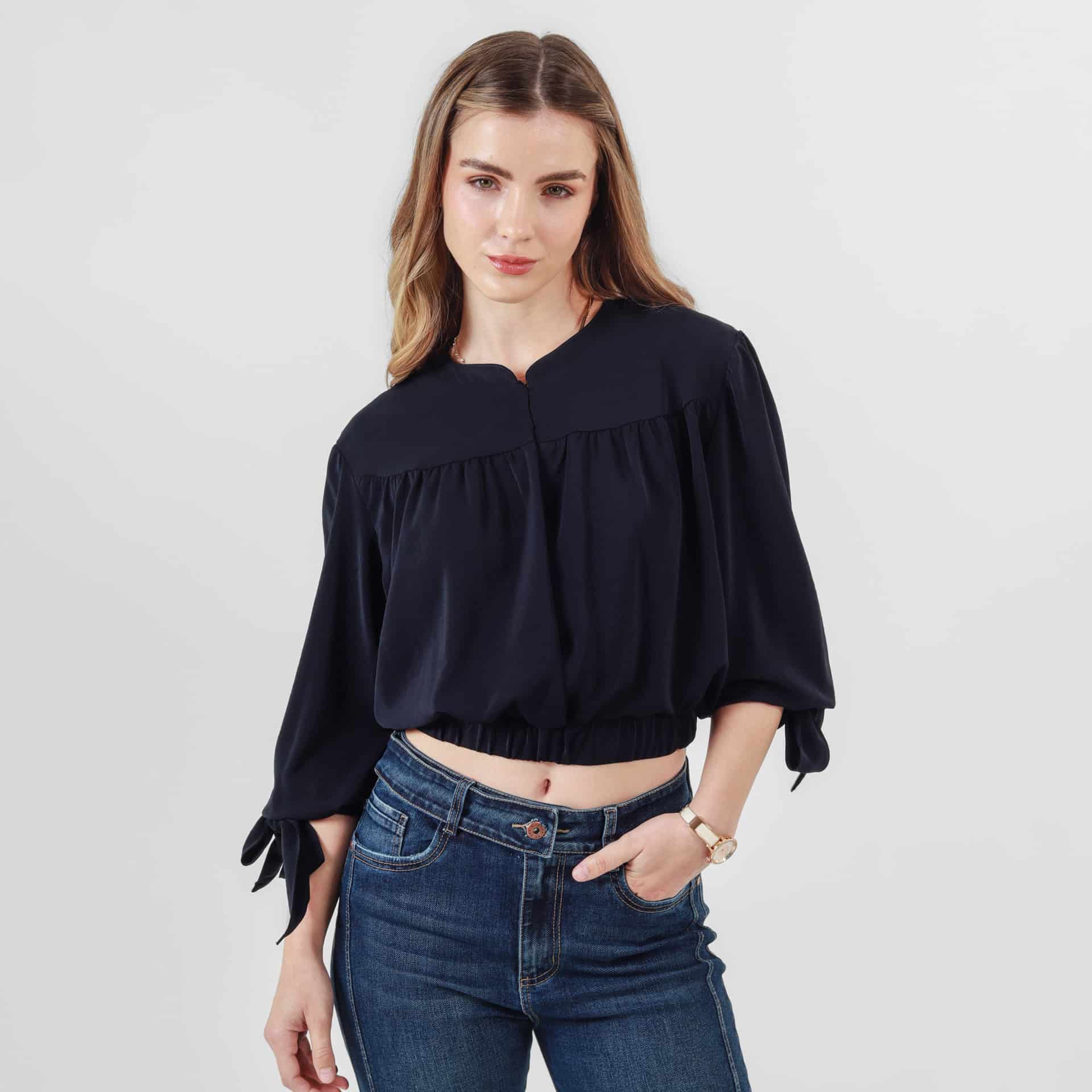 Blusa Cuello Neru Manga 3 Cuartos - miniatura 4