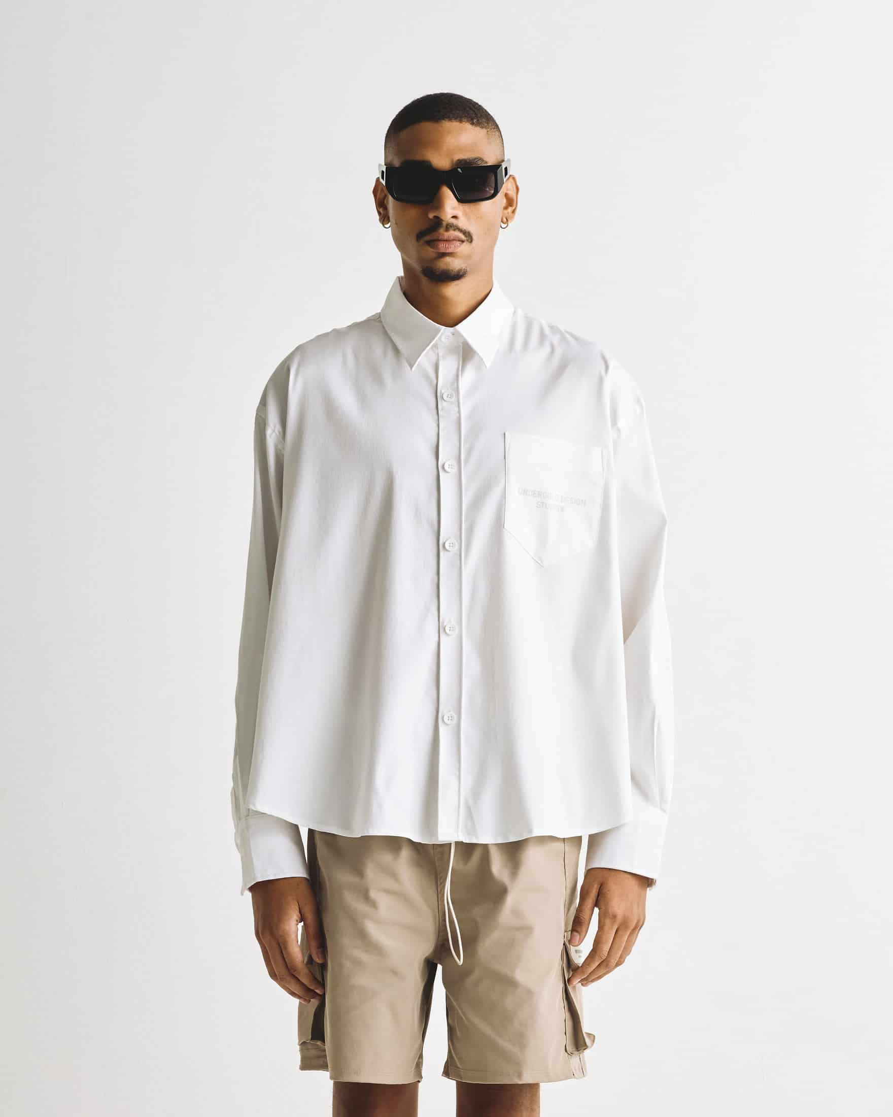 Basics Undergold Design Studio Long Sleeve Boxy Shirt Bone - miniatura 10