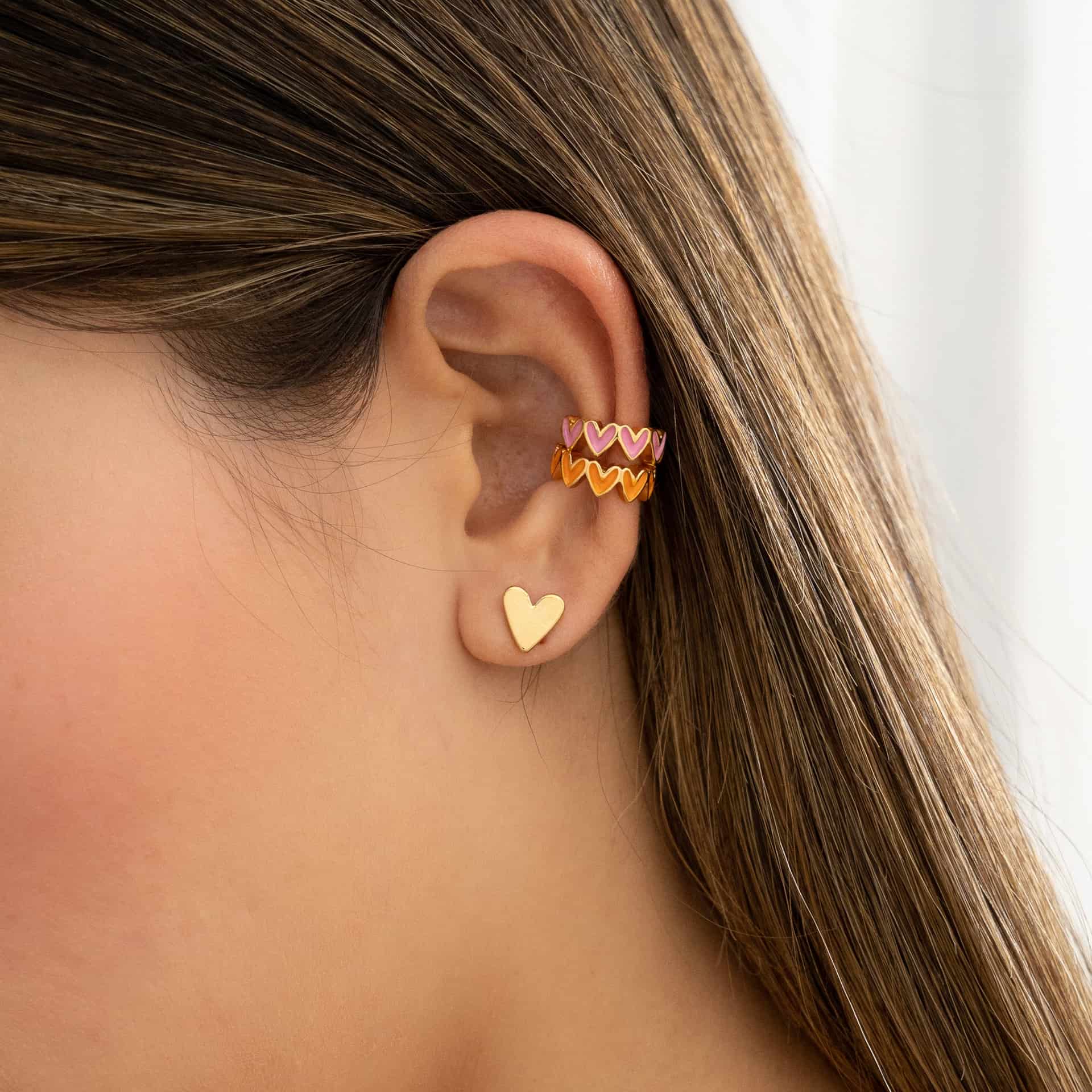 Set De Aretes 1 Par De Topos Y 2 Earcuff - miniatura 1
