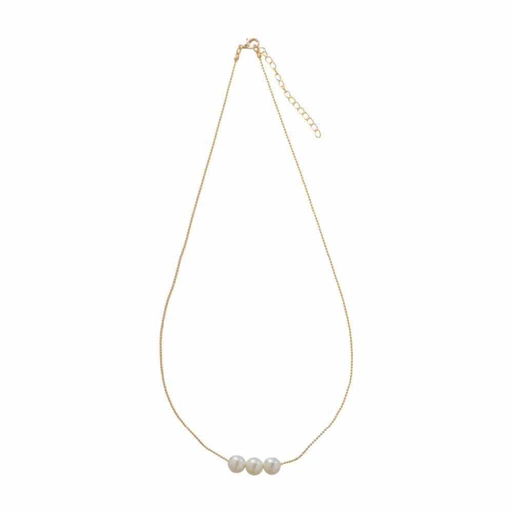 Collar Cadena Tres Perlas - miniatura 3