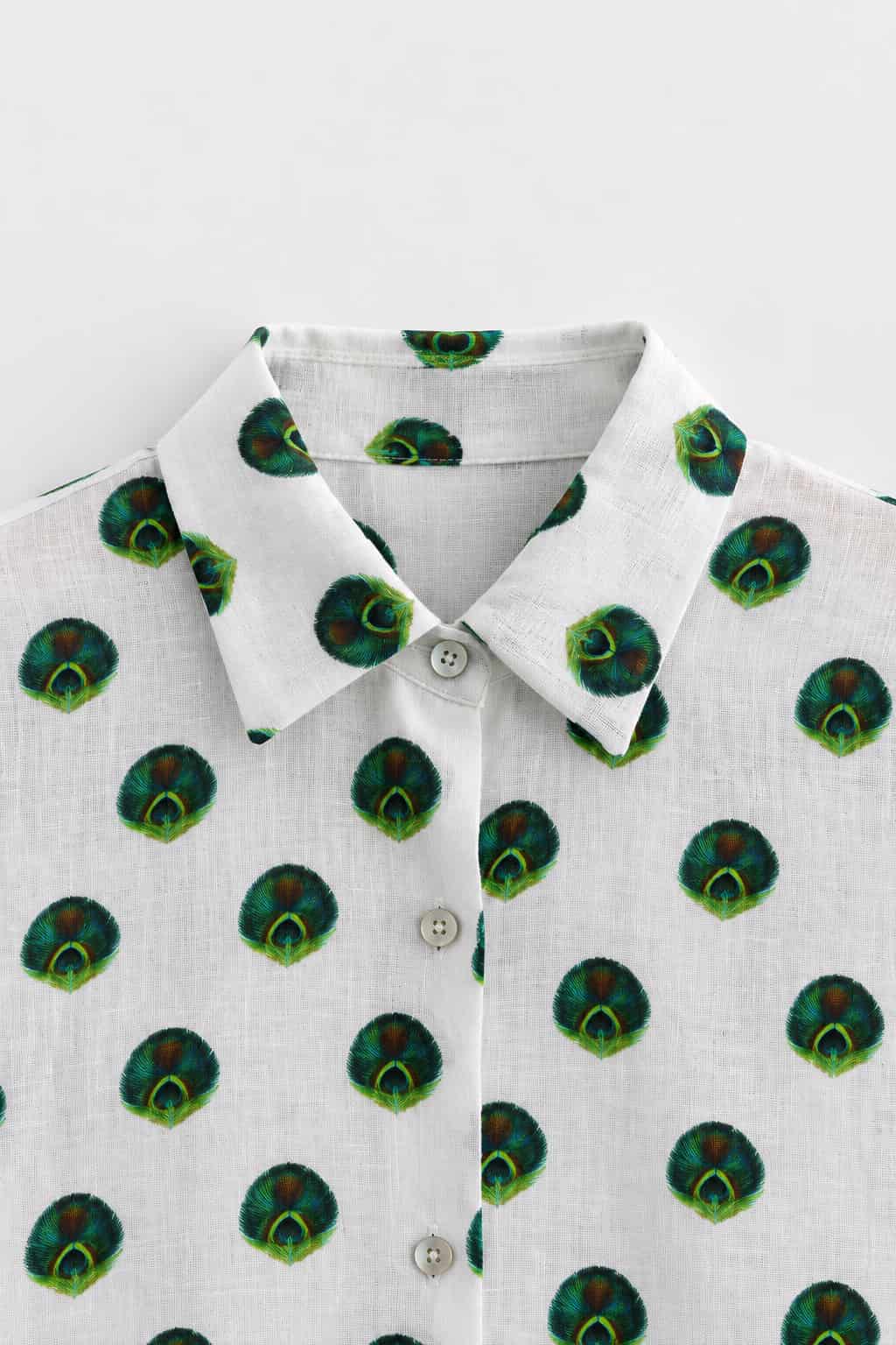 Women's Ventaglio linen shirt dress white - miniatura 4
