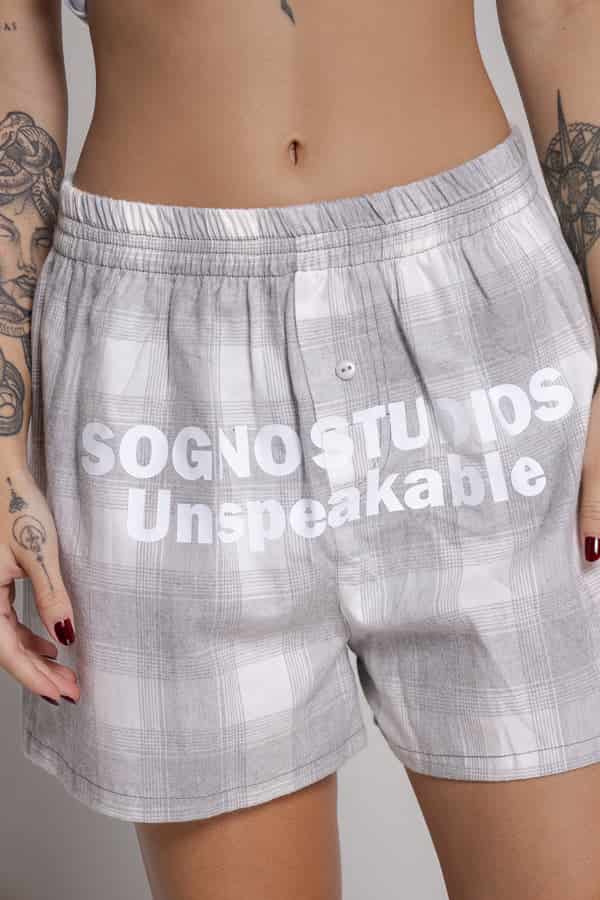 Boxer Unisex Cuadros-Gris - miniatura 4